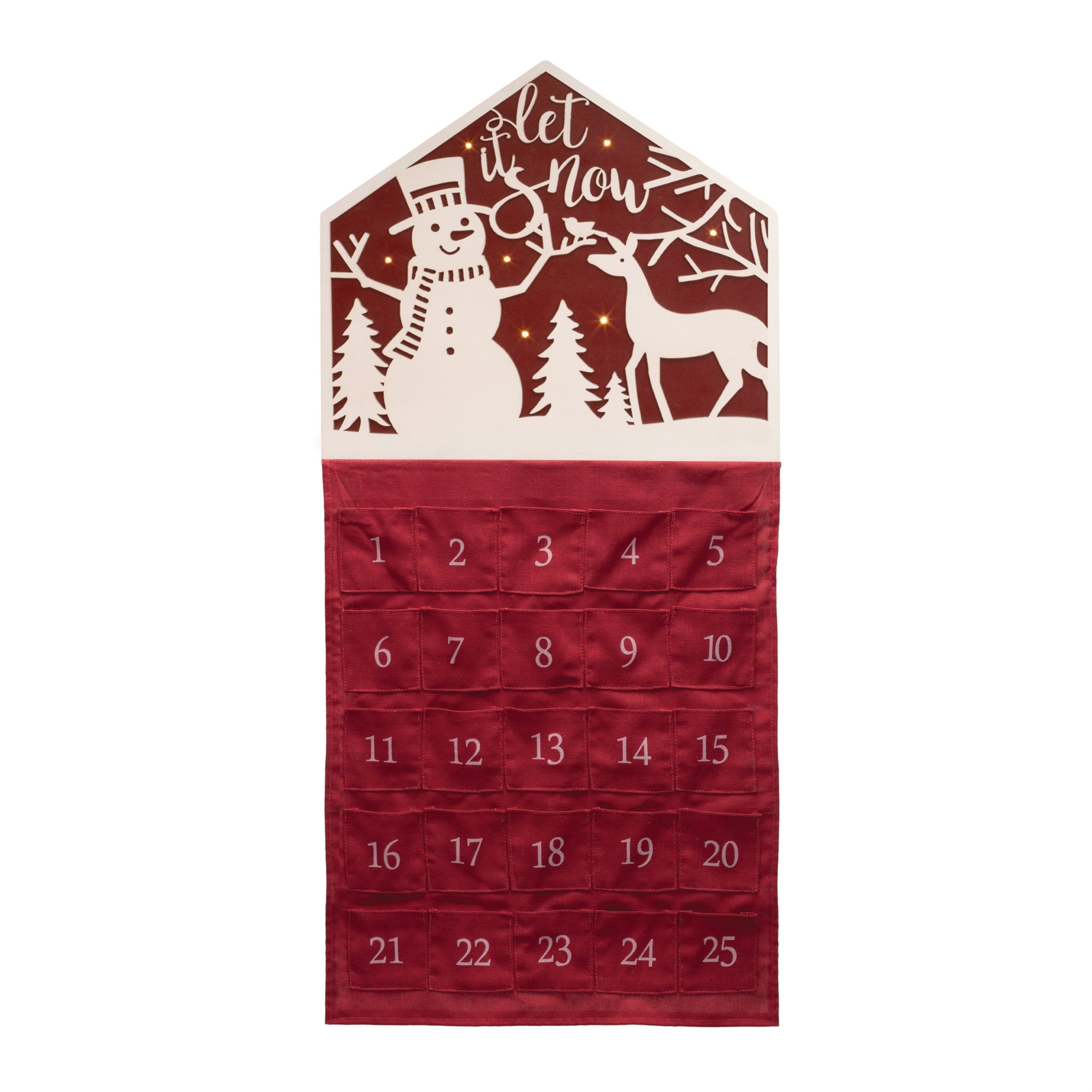 Let it Snow Countdown 16.5"L x 35"H Wood/Fabric