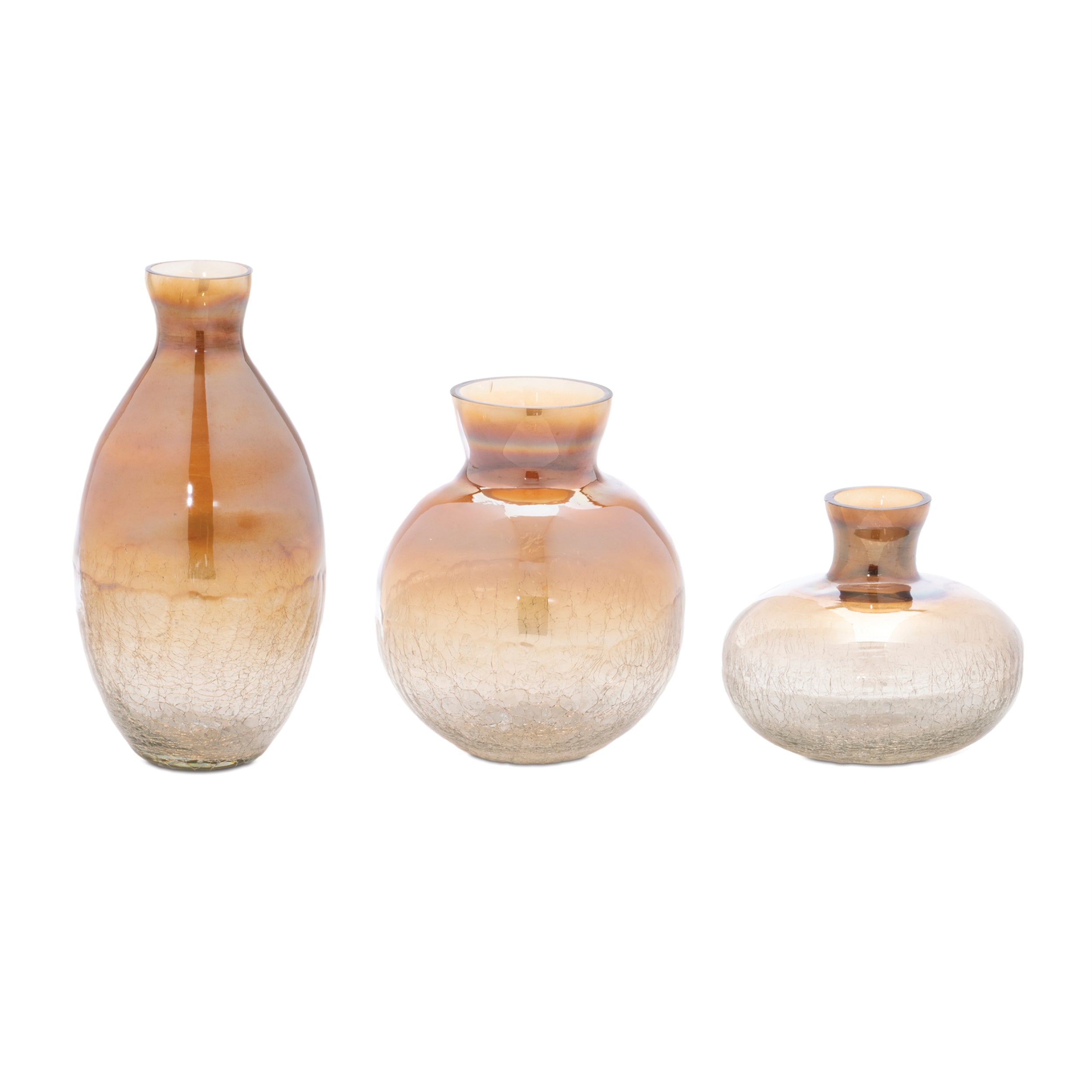 Vase (Set of 3) 4"H, 5.5"H, 7.75"H Glass