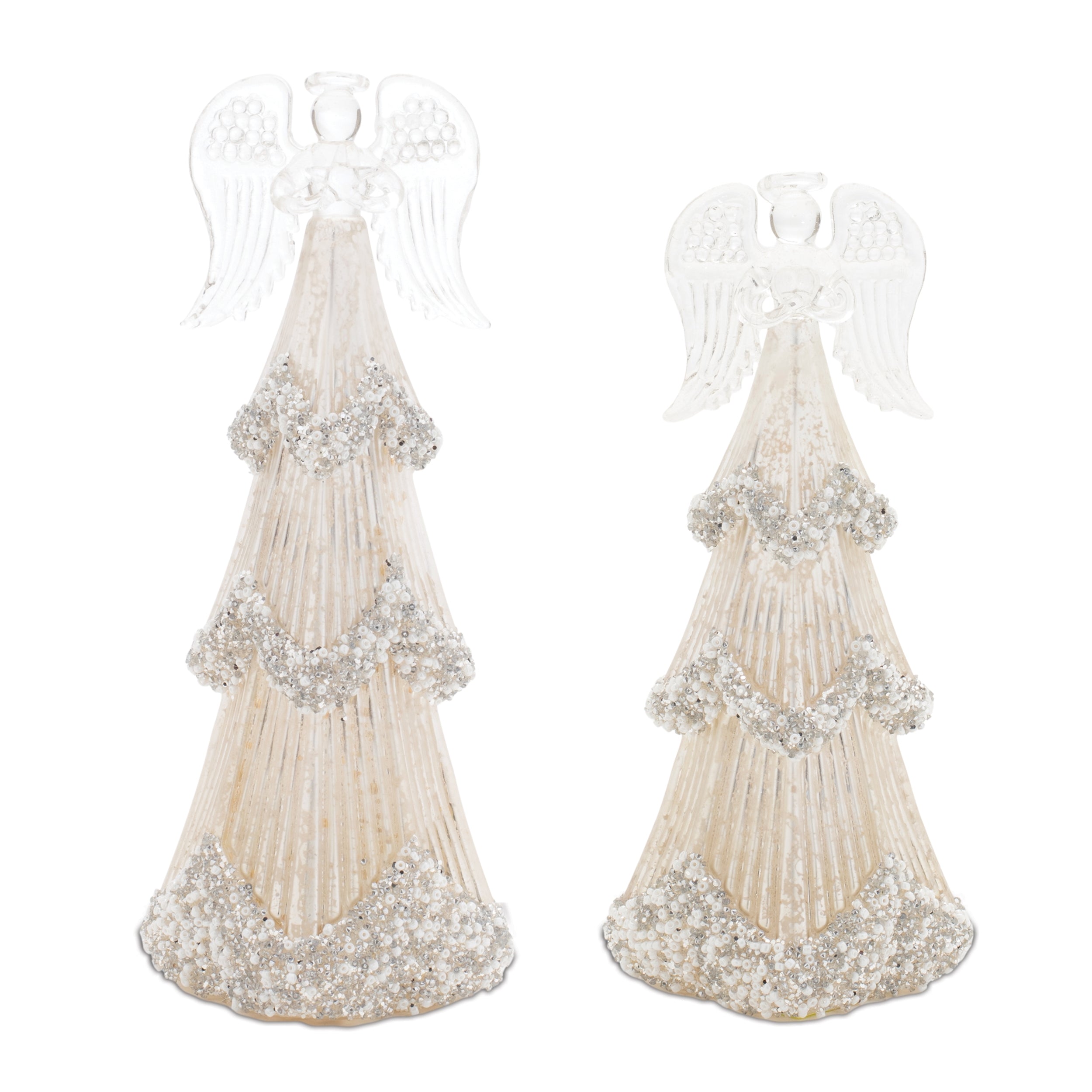 Angel (Set of 2) 7.5"H, 9"H Glass