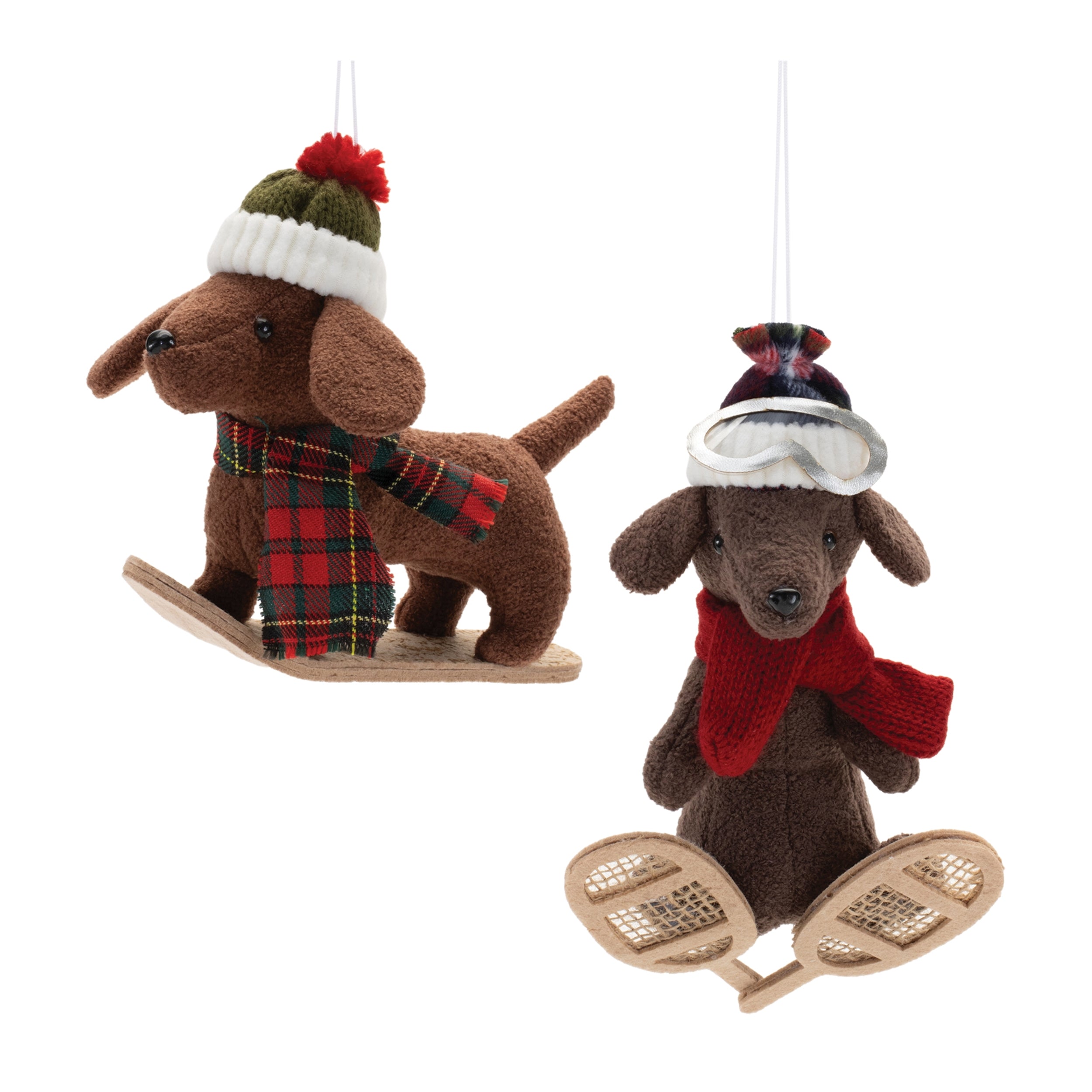 Winter Sport Dog Ornament (2 Asst) 6.5"H, 9"H Polyester