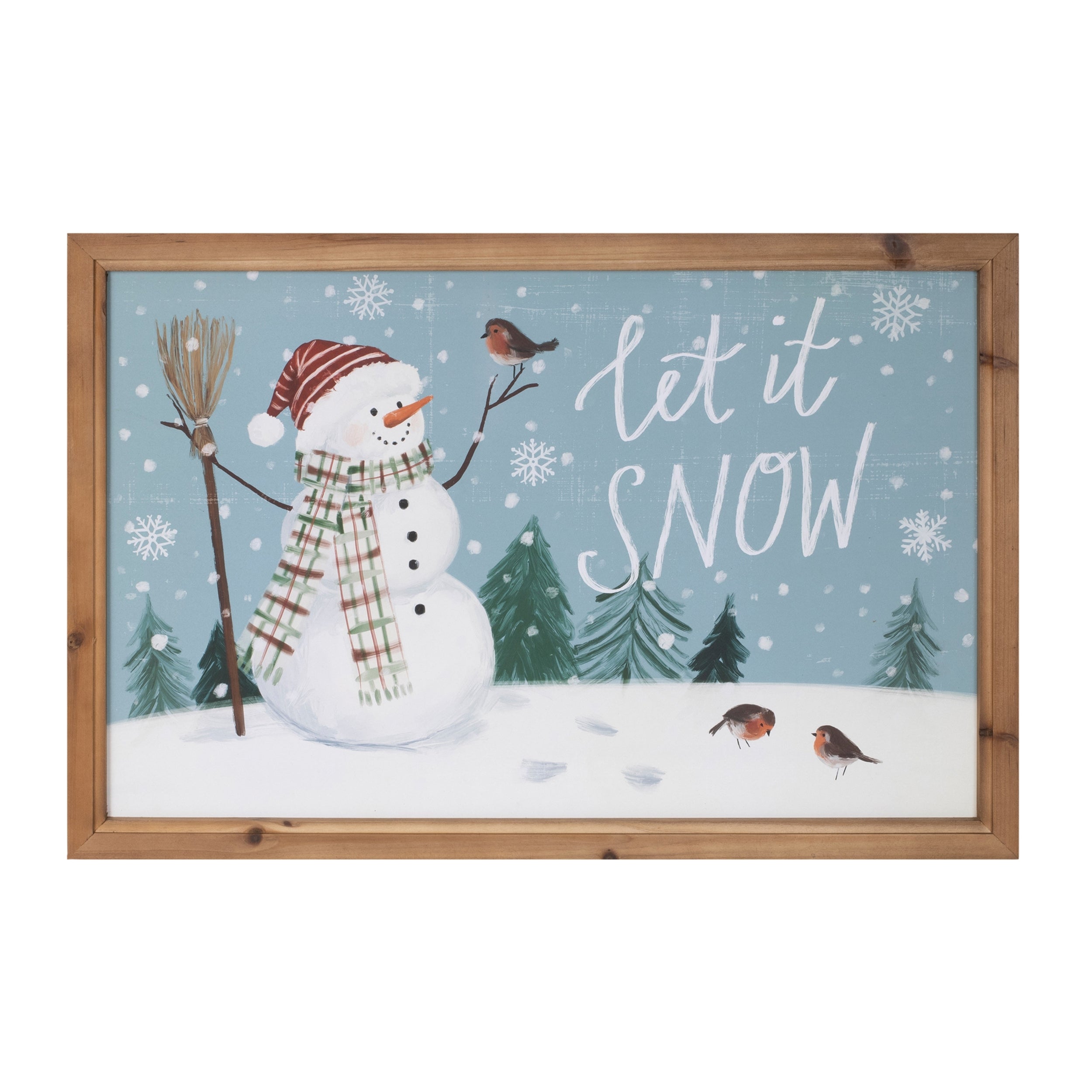 Let it Snow Frame 23.5"L x 16"H Wood/Wood