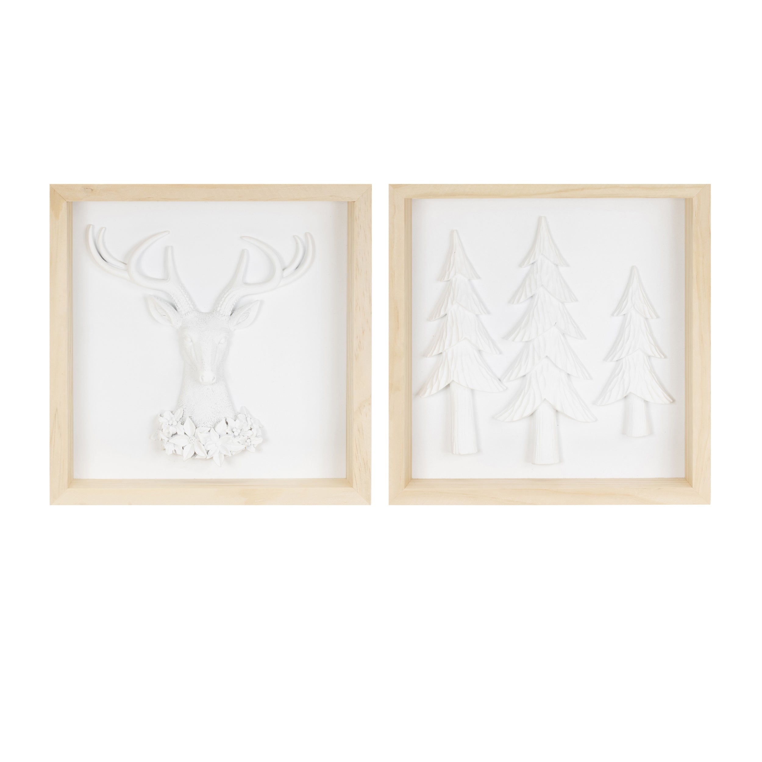 Holiday Frame (Set of 2) 12"SQ Resin/Wood
