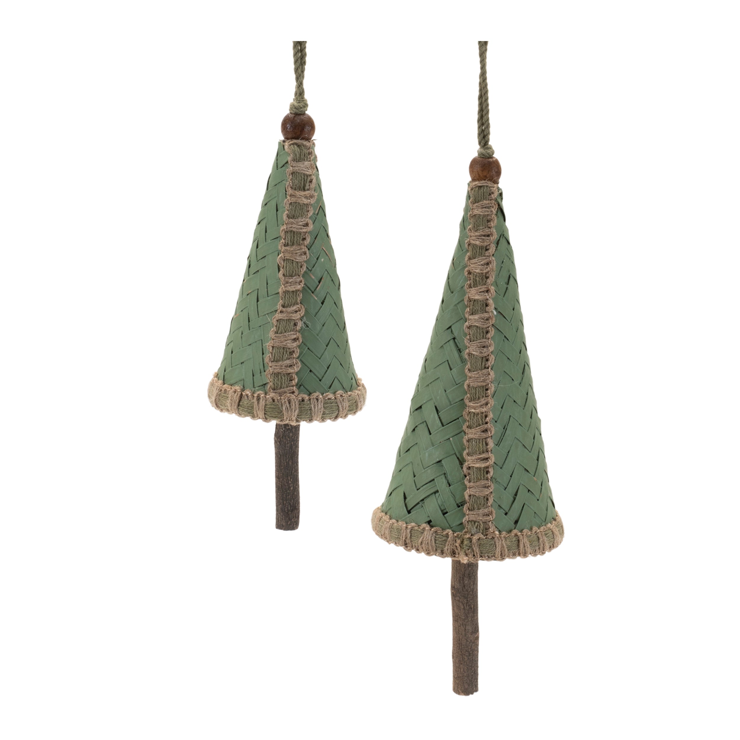 Tree Ornament (Set of 2) 6.5"H, 9"H /Bamboo/Wood