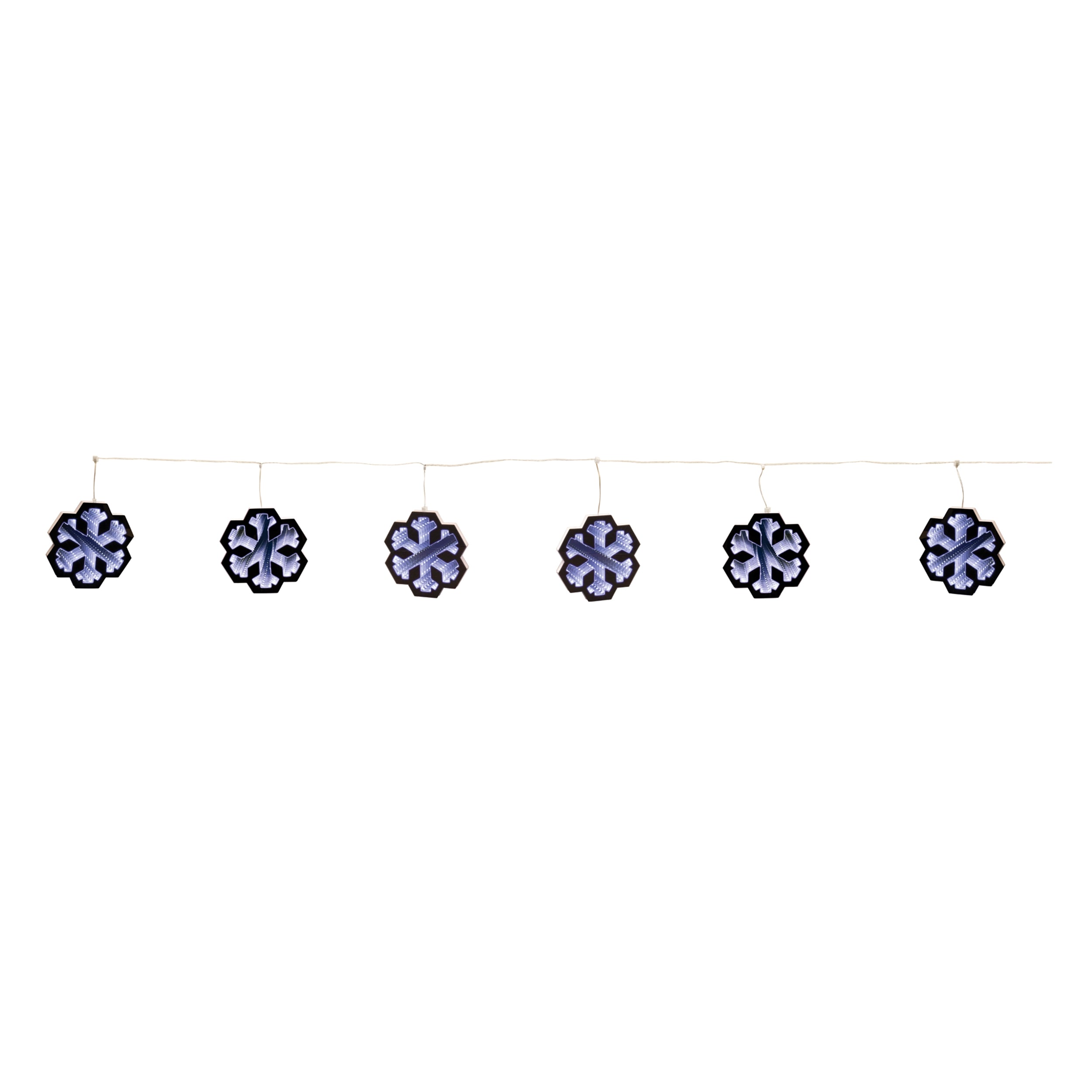 Infinity Light Snowflake Garland 68”L Acrylic UL Plug