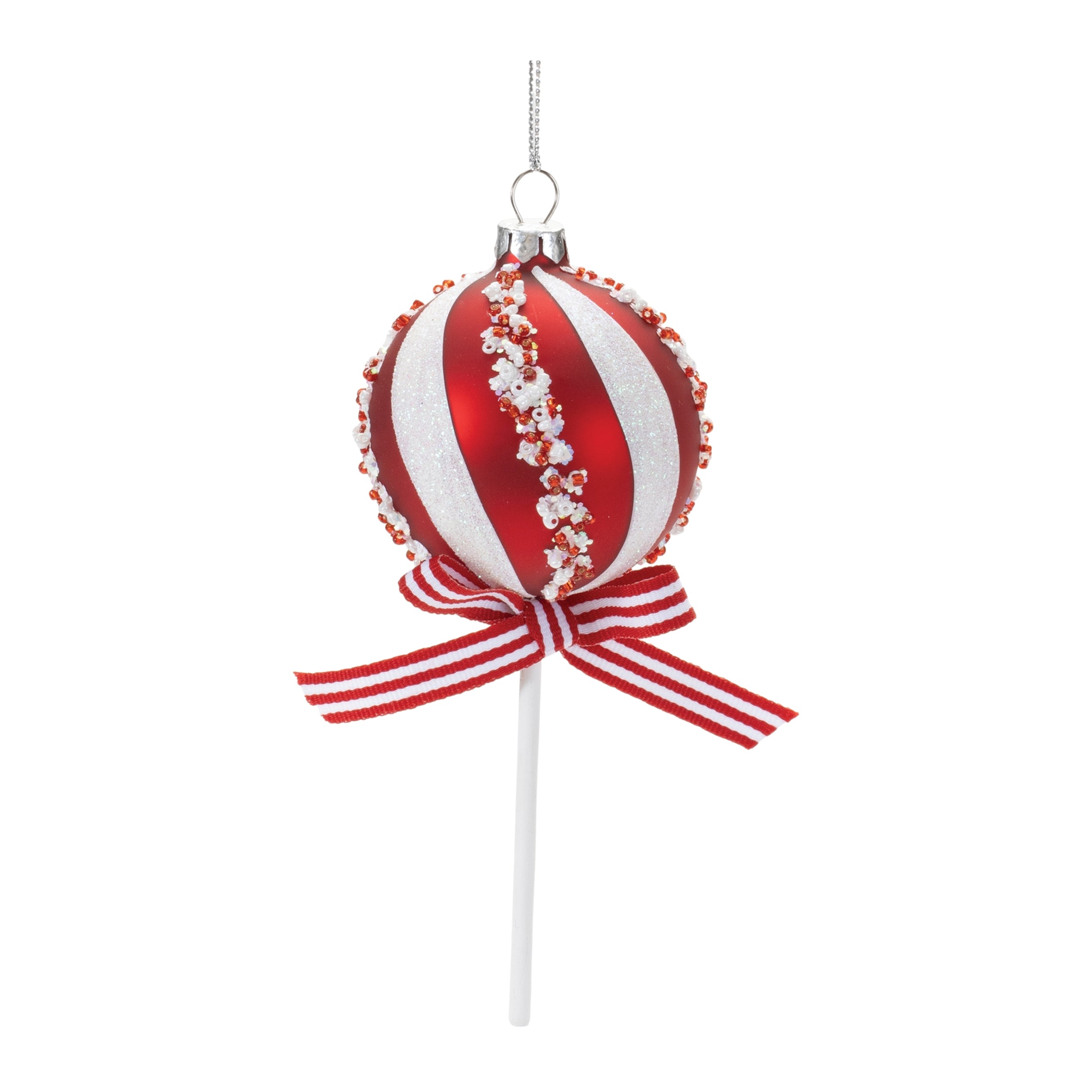 Cake Pop Ornament 6”H Glass/Resin