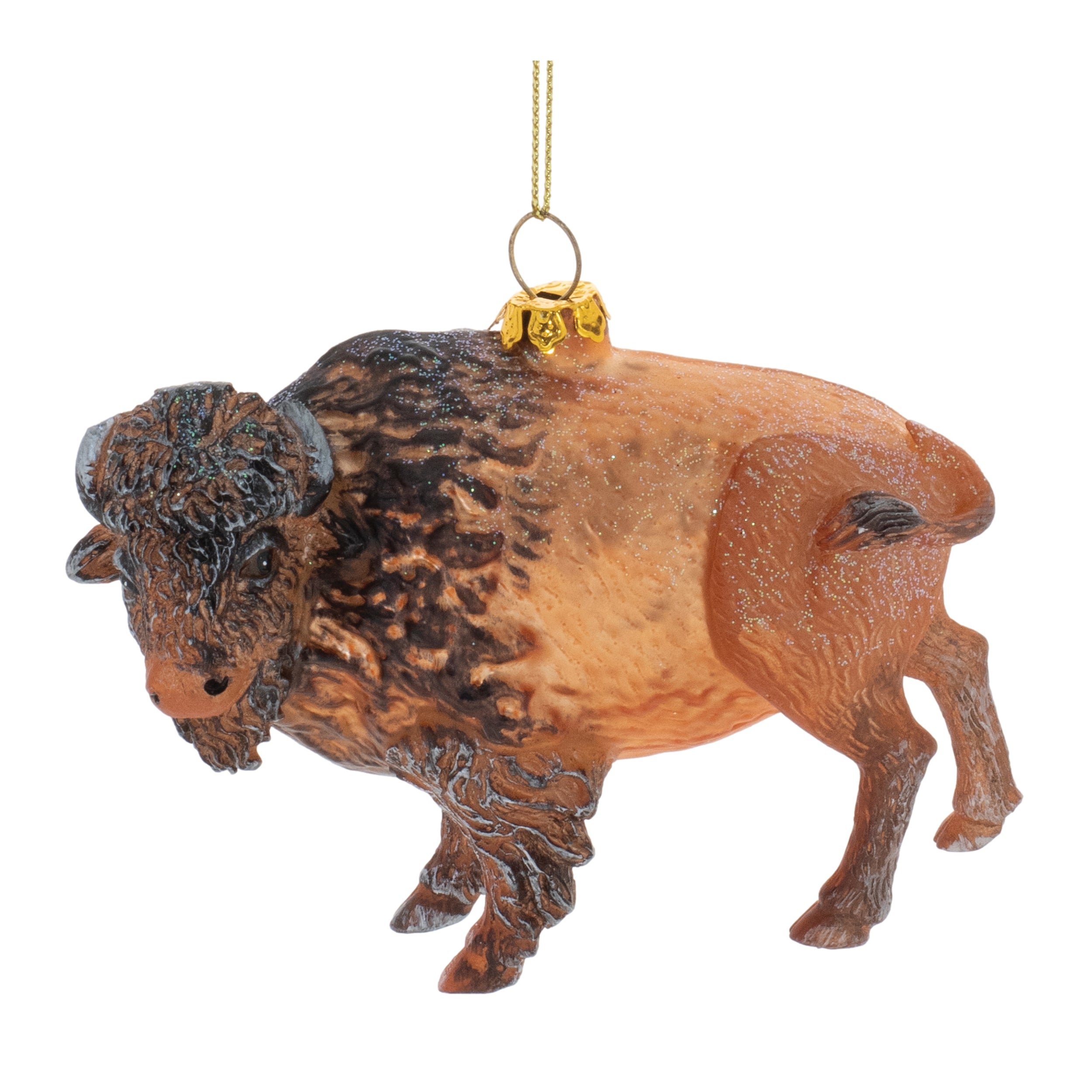 Bison Ornament 3.5”H Glass