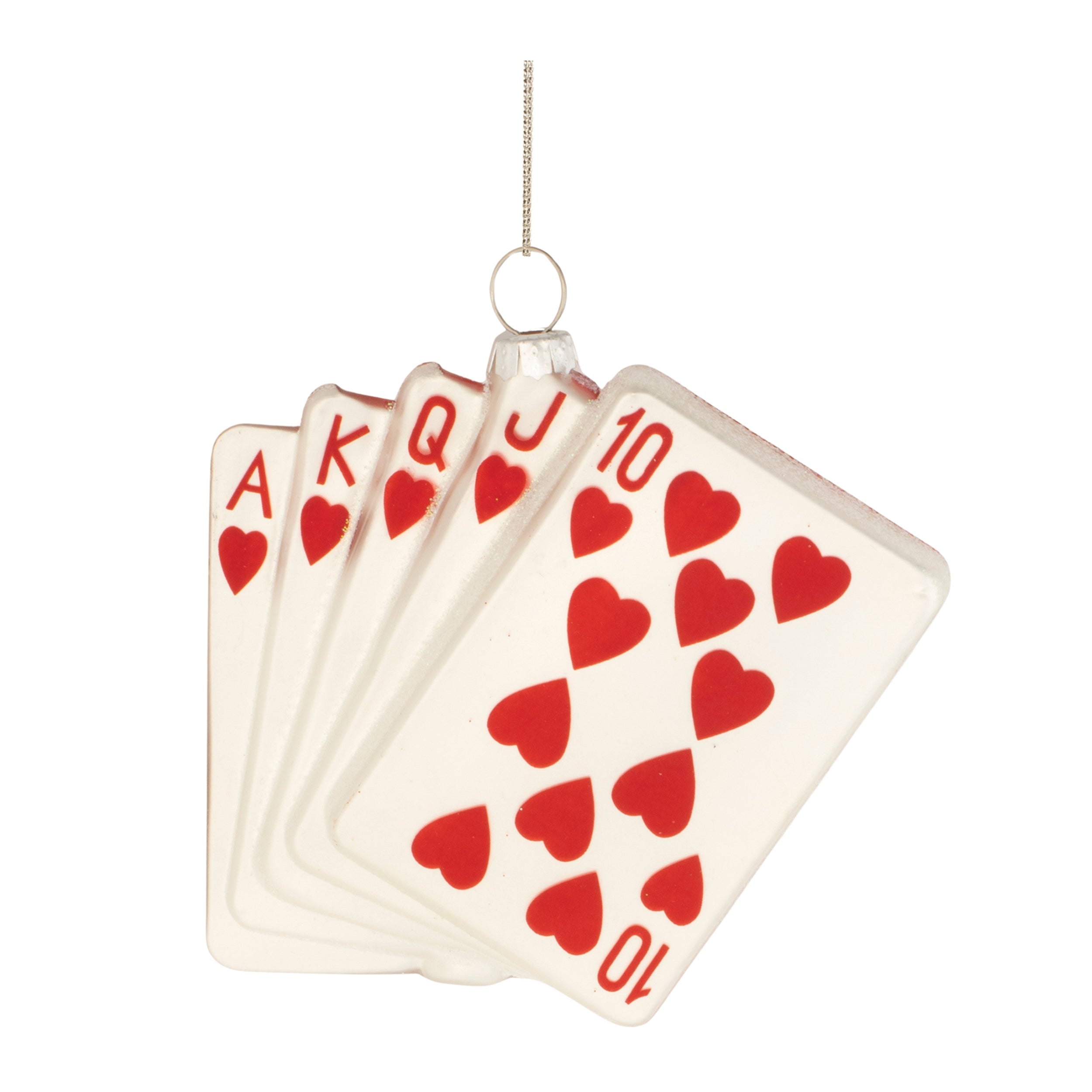 Playing Card Ornament 3.25”H Glass
