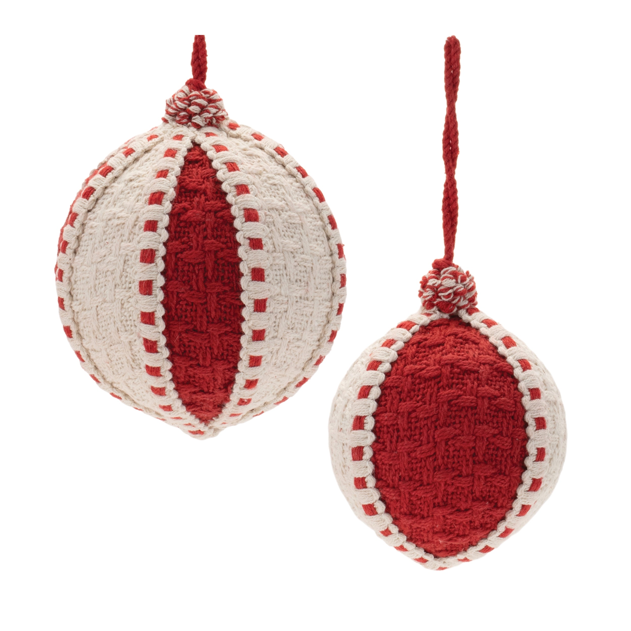 Ball Ornament (Set of 2) 4"D, 5"D /Cotton