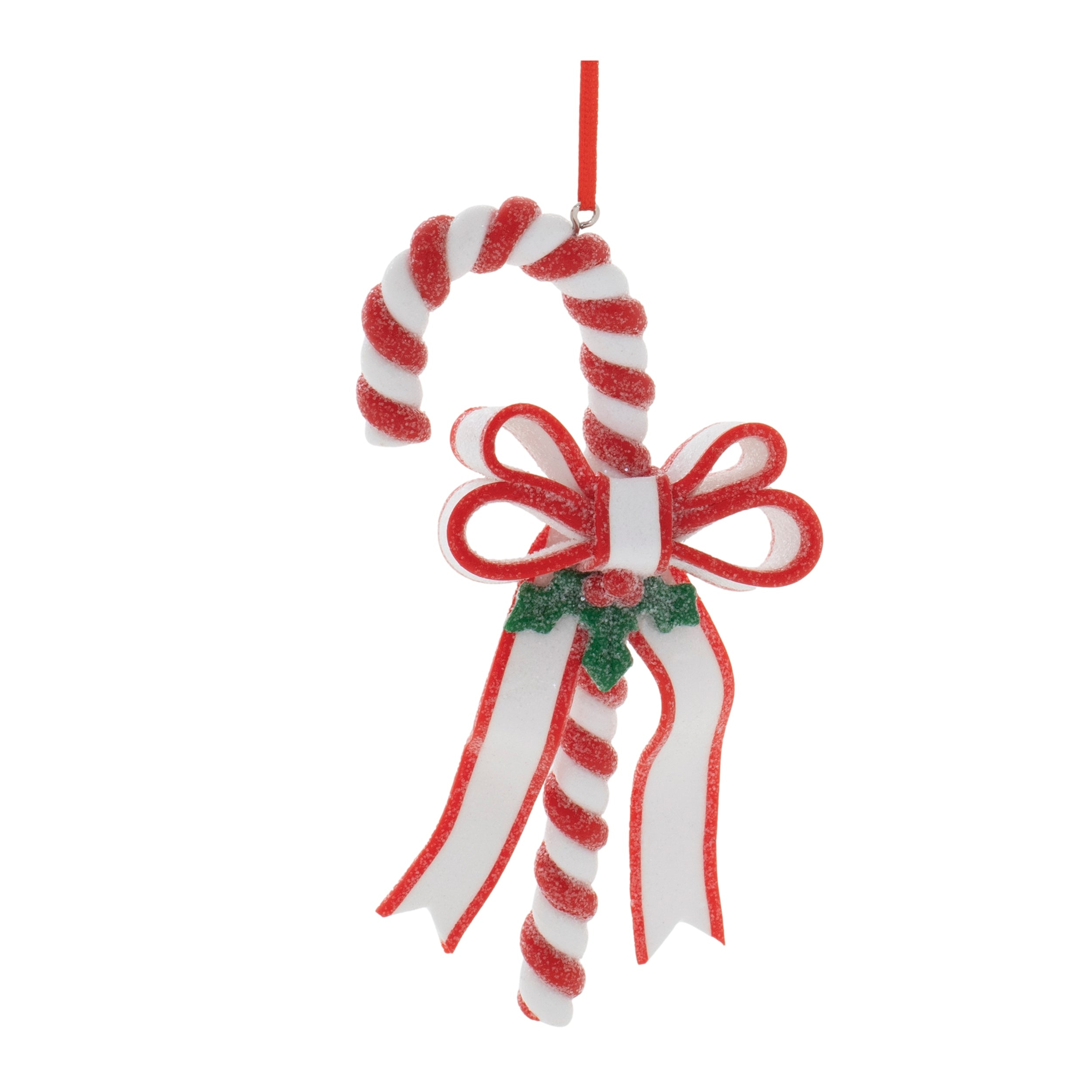 Candy Cane Ornament 5.25”H Clay Dough