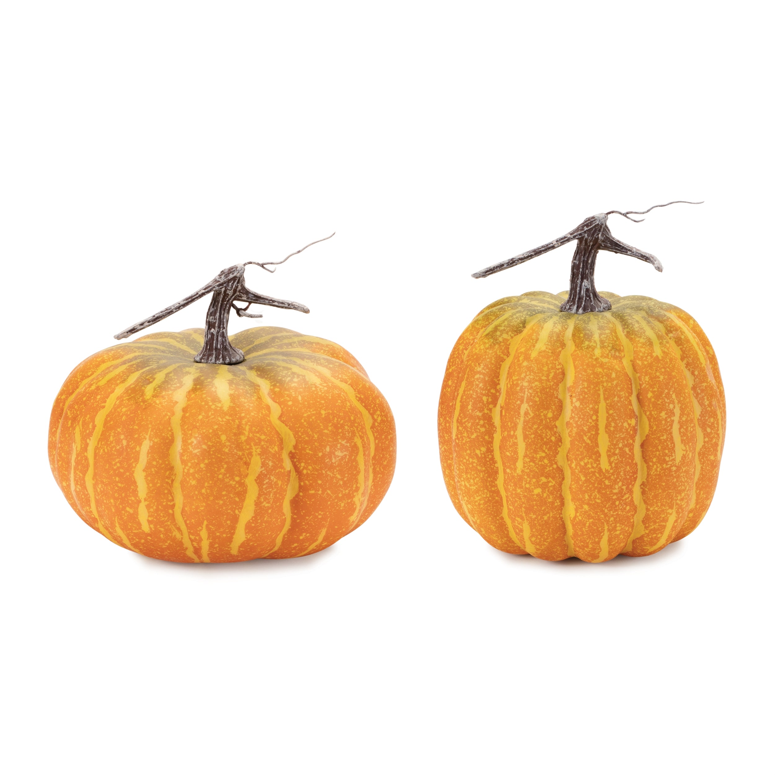 Pumpkin (Set of 2) 9"D x 8"H, 7"D x 8.5"H Styrofoam