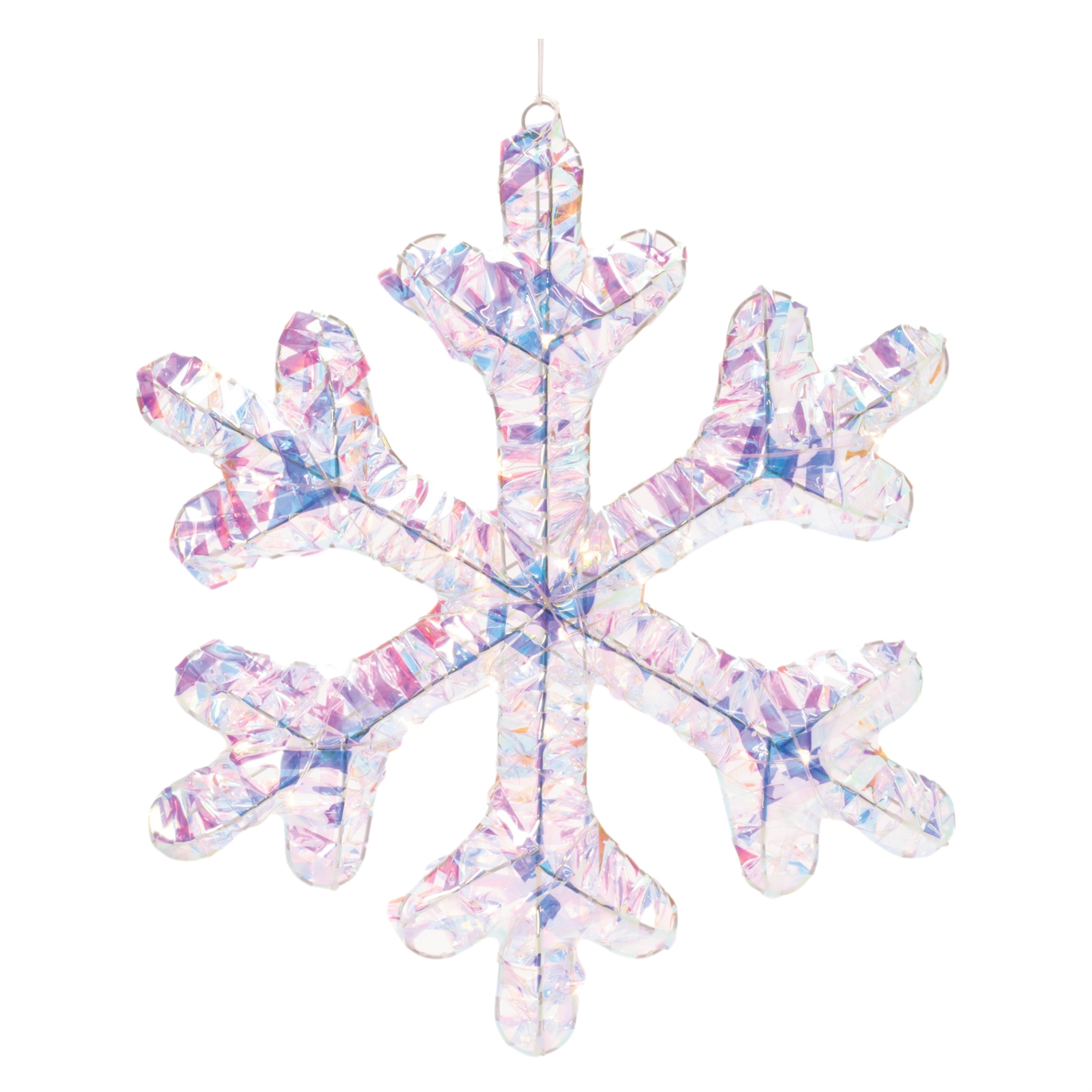 LED Snowflake Ornament 16”H PVC/Wire 3 AA Batteries Not Included