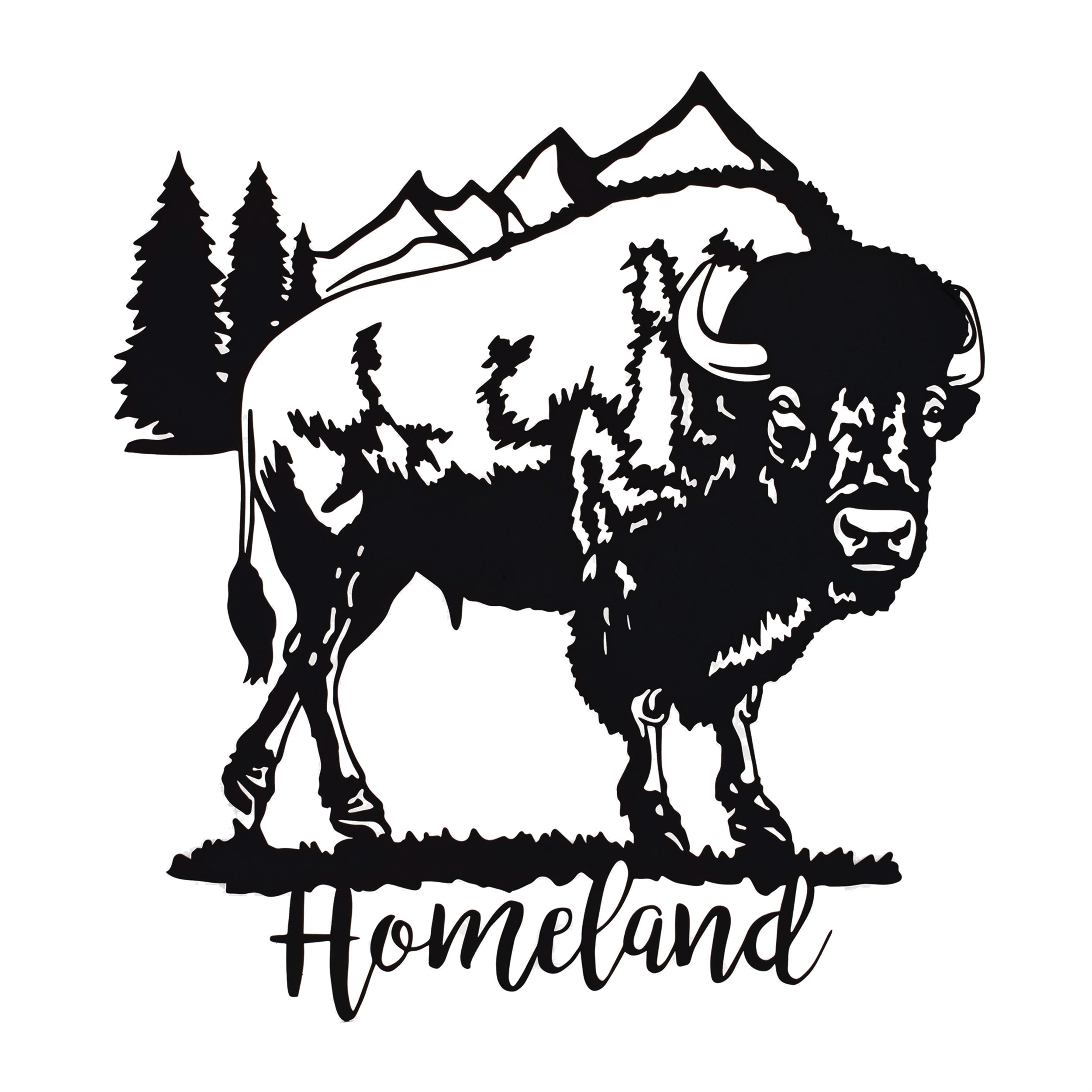 Homeland Bison Plaque 28"L x 30"H Sheet Iron