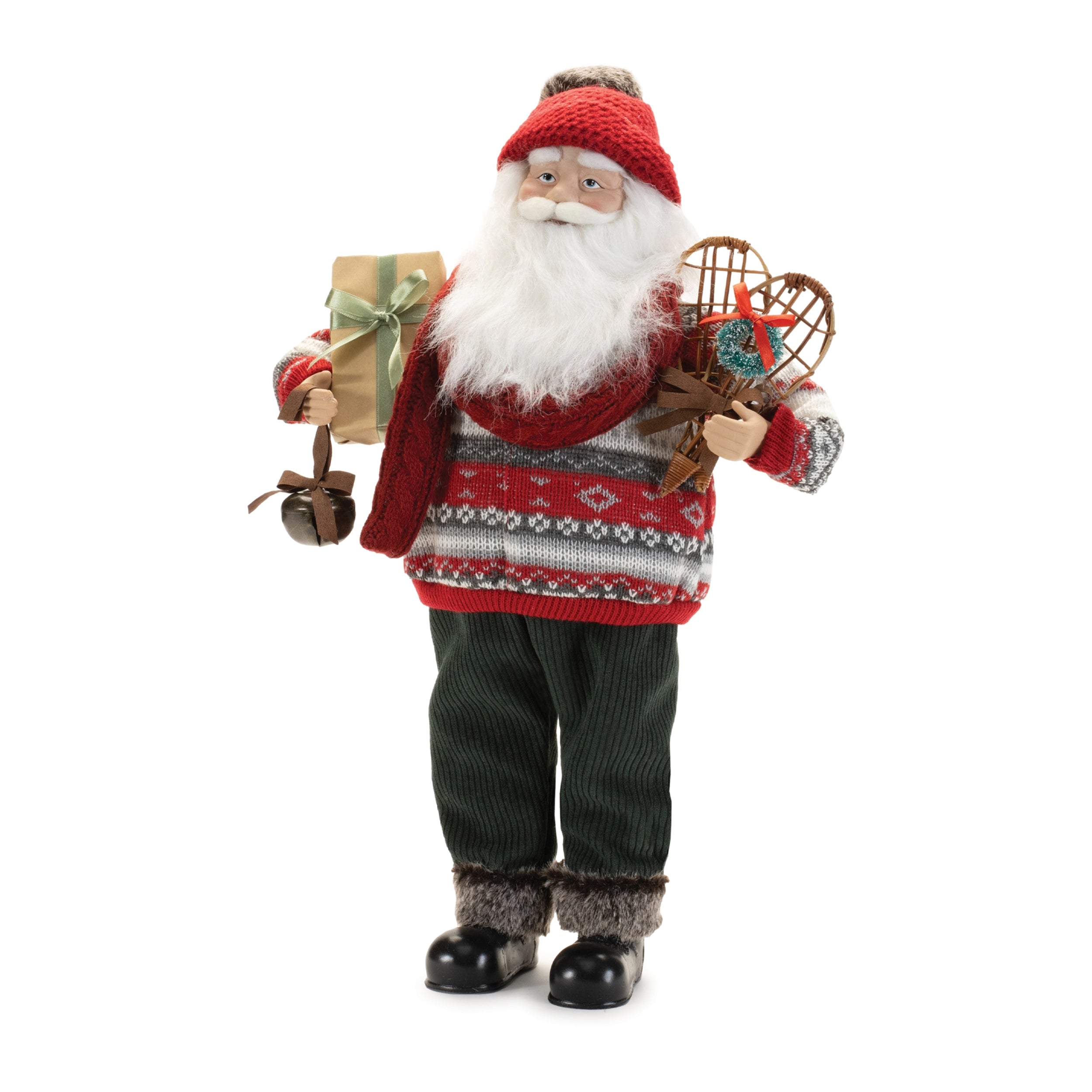 Santa w/Snowshoes 19"H Fabric/Plastic