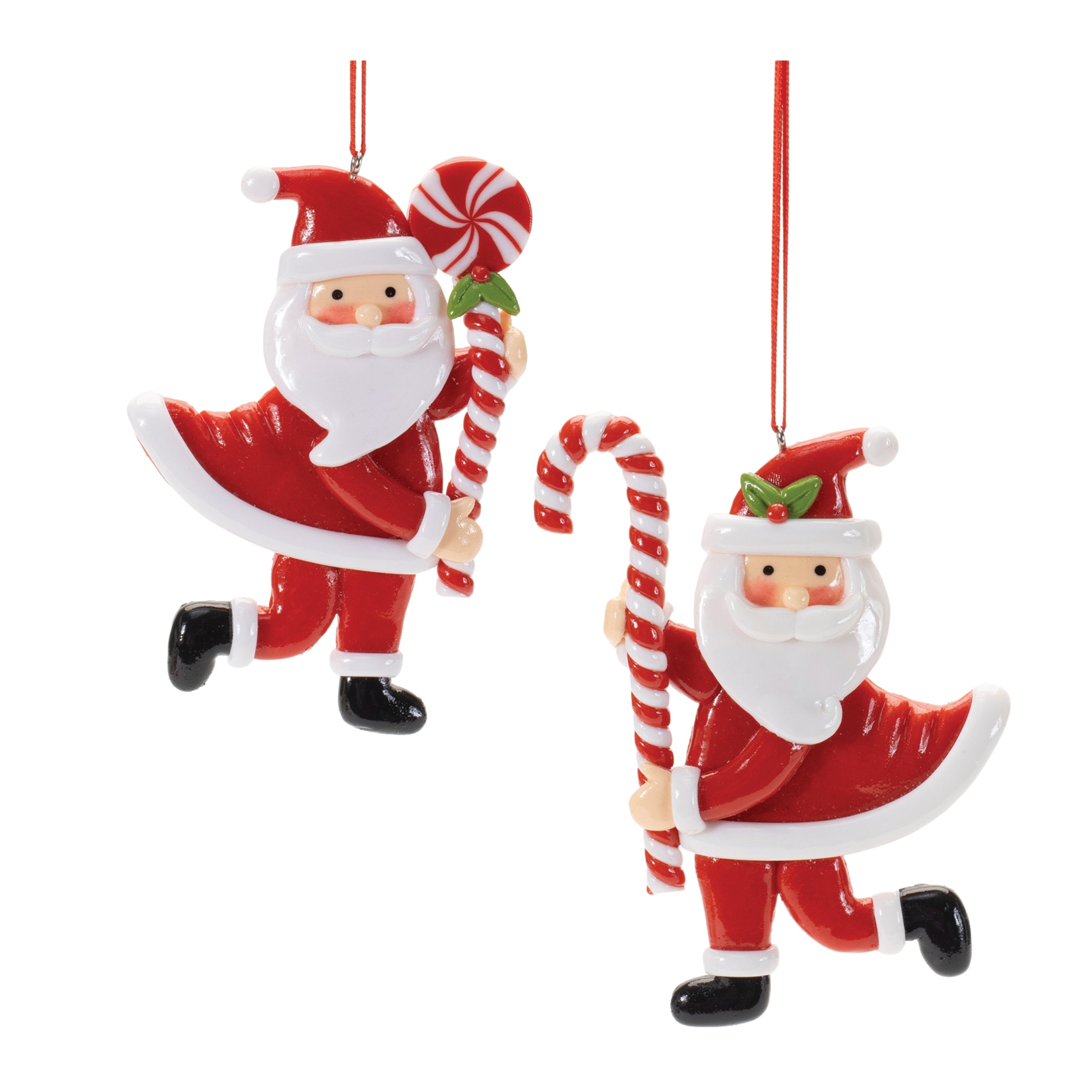 Santa Ornament (2 Asst) 4.5”H Clay Dough