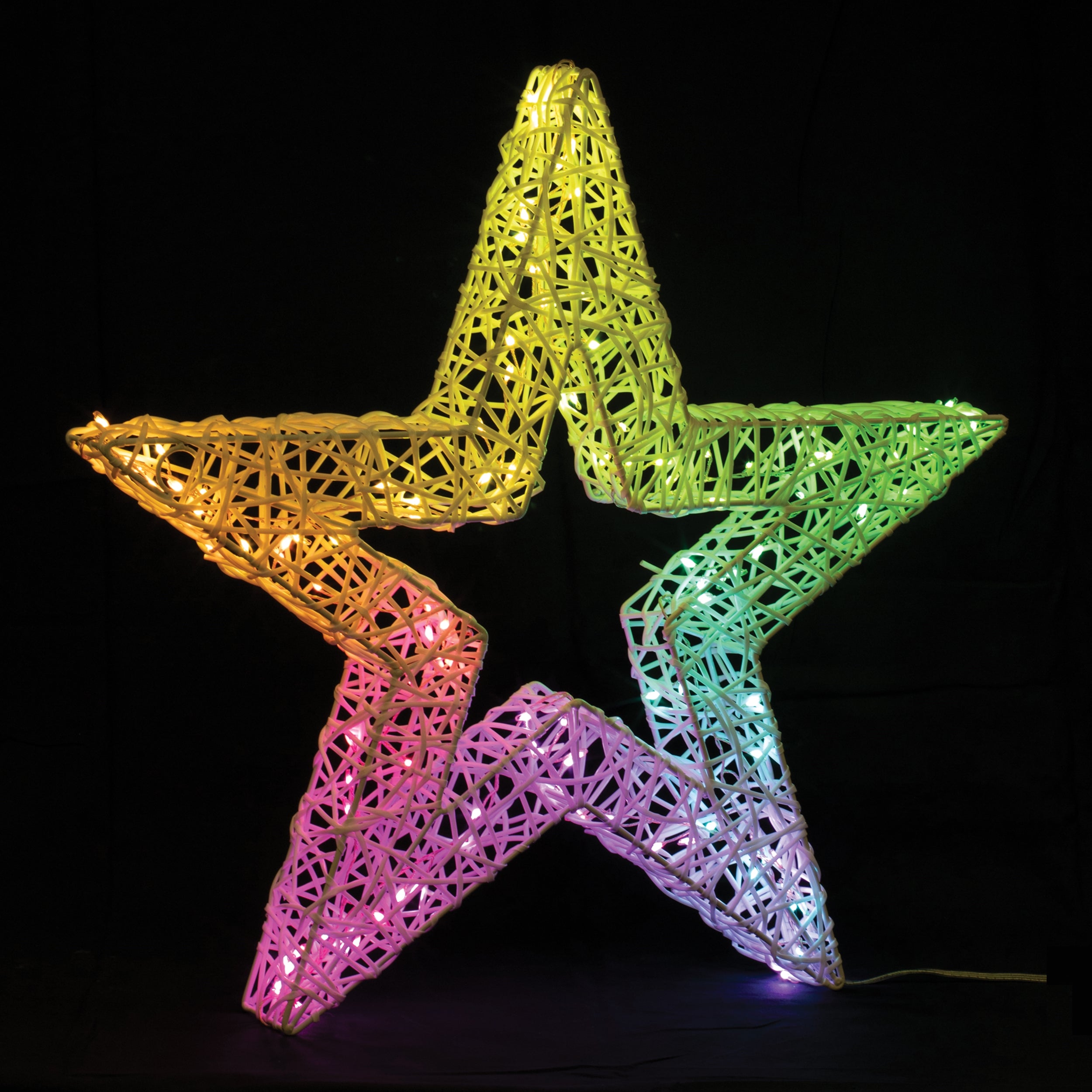 LED Star 22.5”H Iron Wire UL Plug