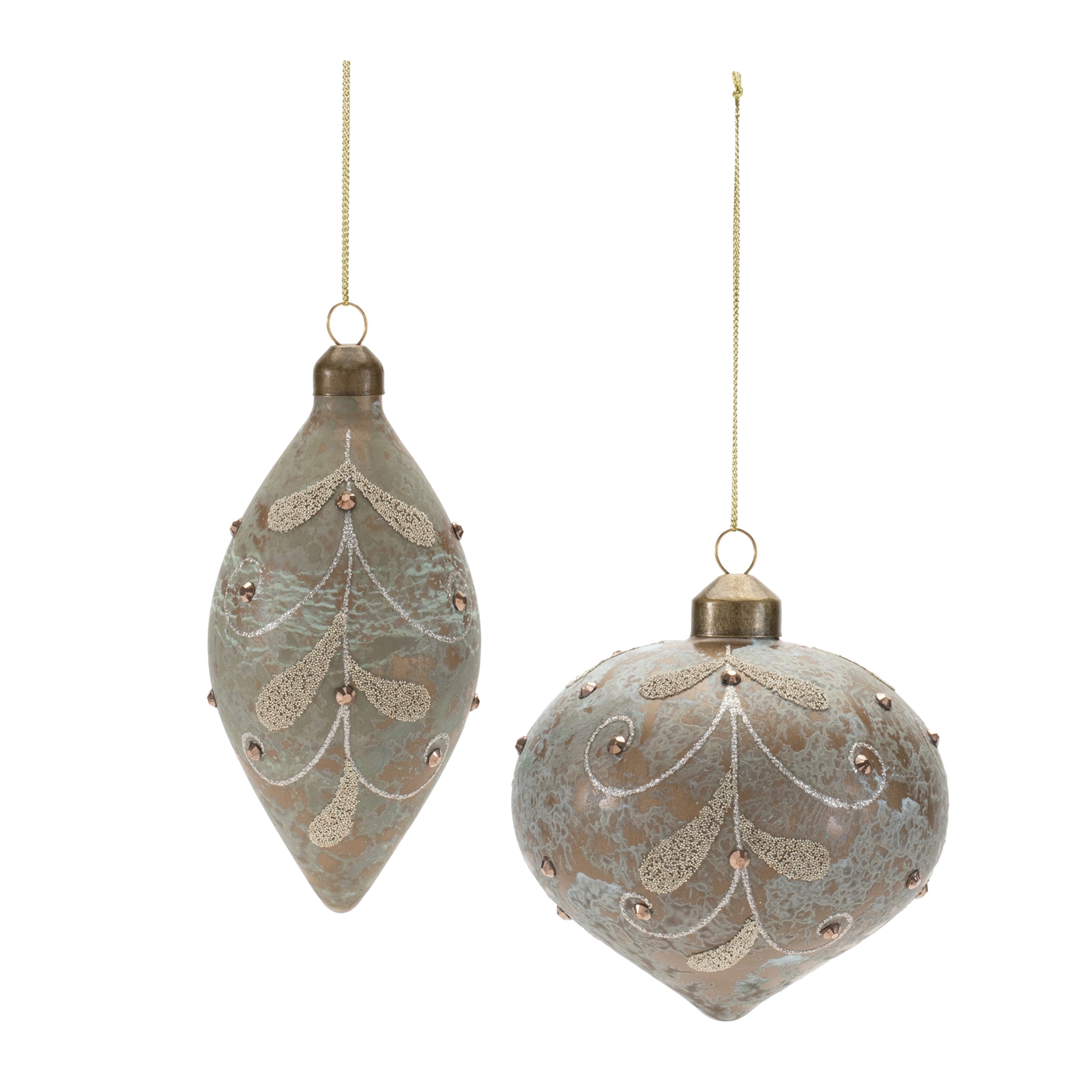 Ornament (Set of 12) 4"H, 5"H Glass