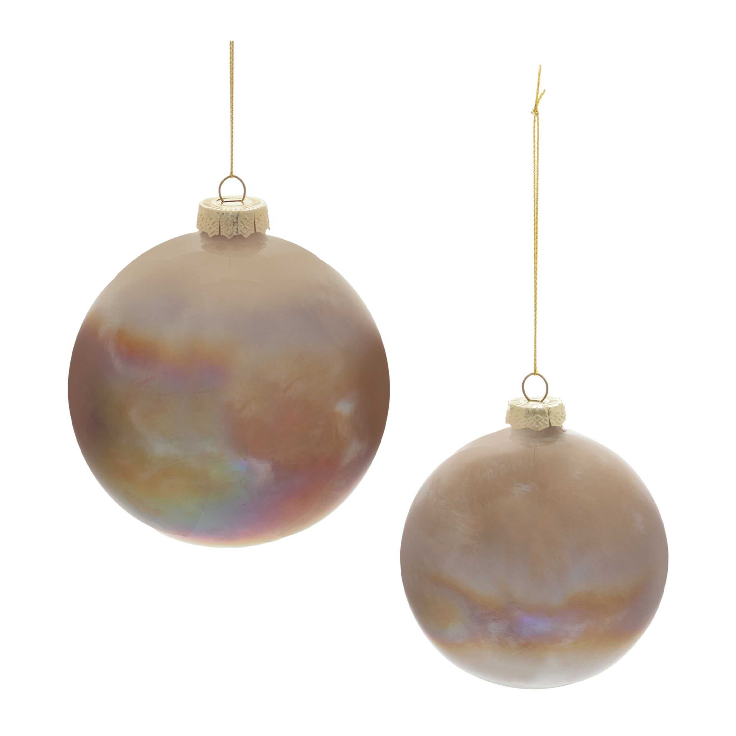 Ball Ornament (Set of 2) 4"D, 5"D Glass