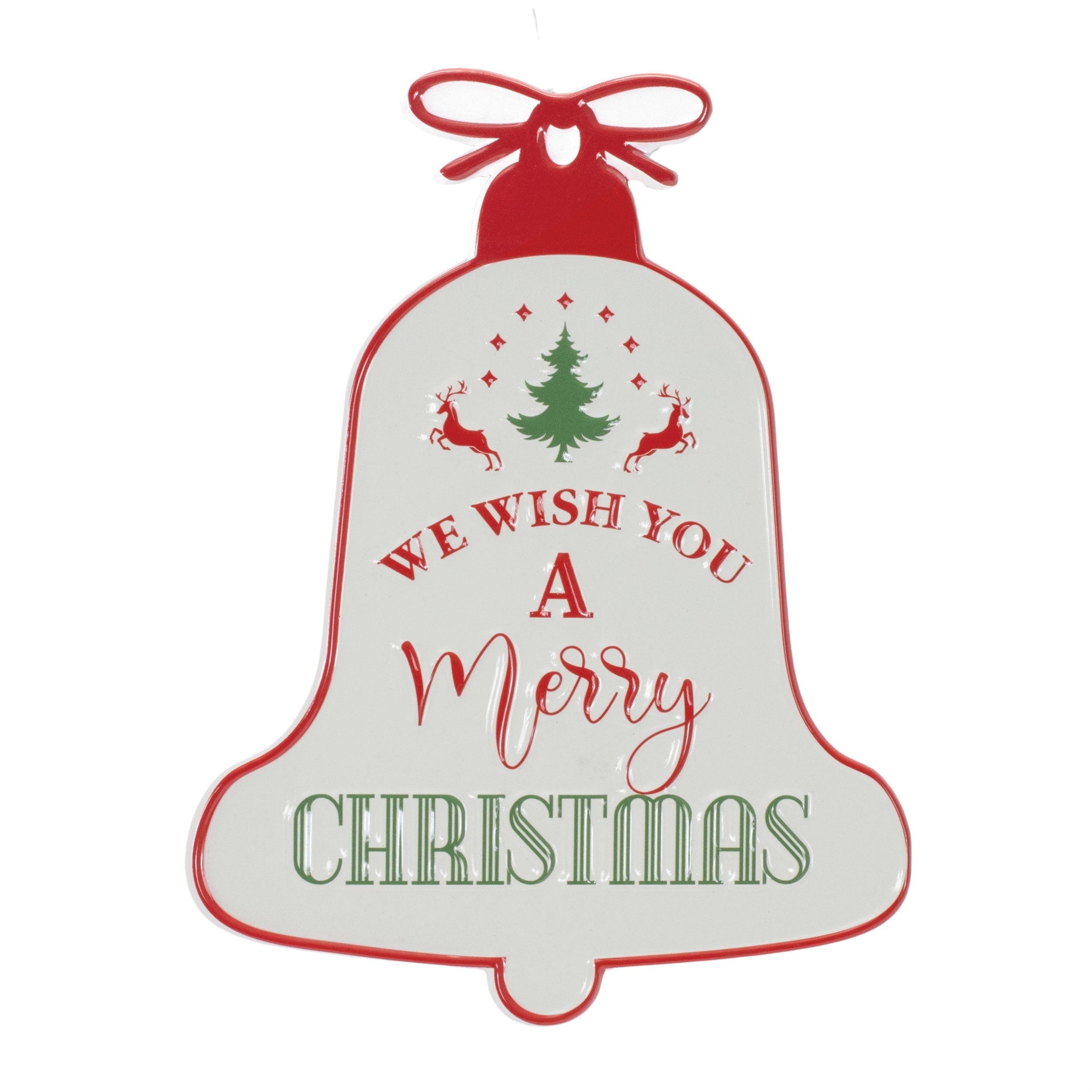 Merry Christmas Bell Sign 7.5"L x 9.75"H Iron