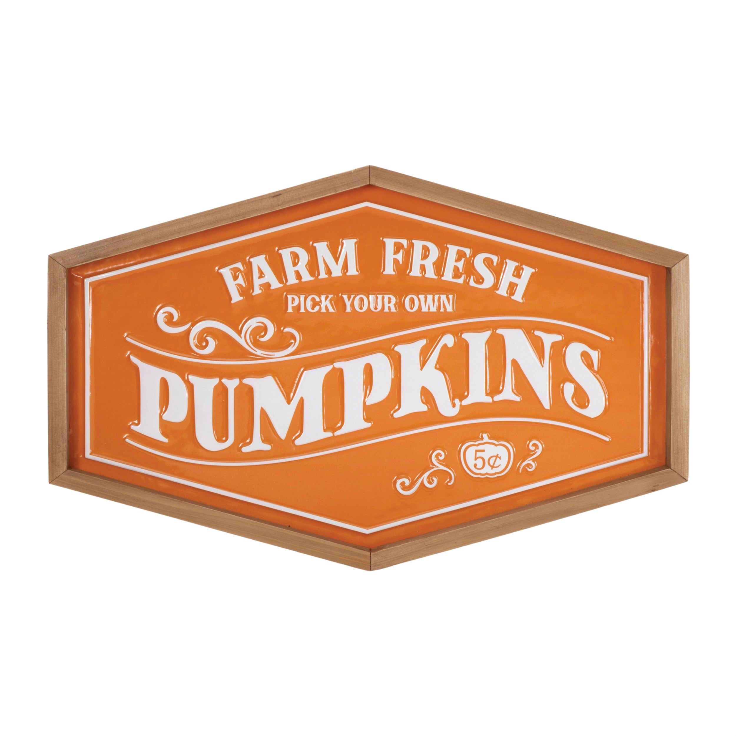 Farm Fresh Pumpkins Sign 19.5"L x 12.5"H Iron/MDF