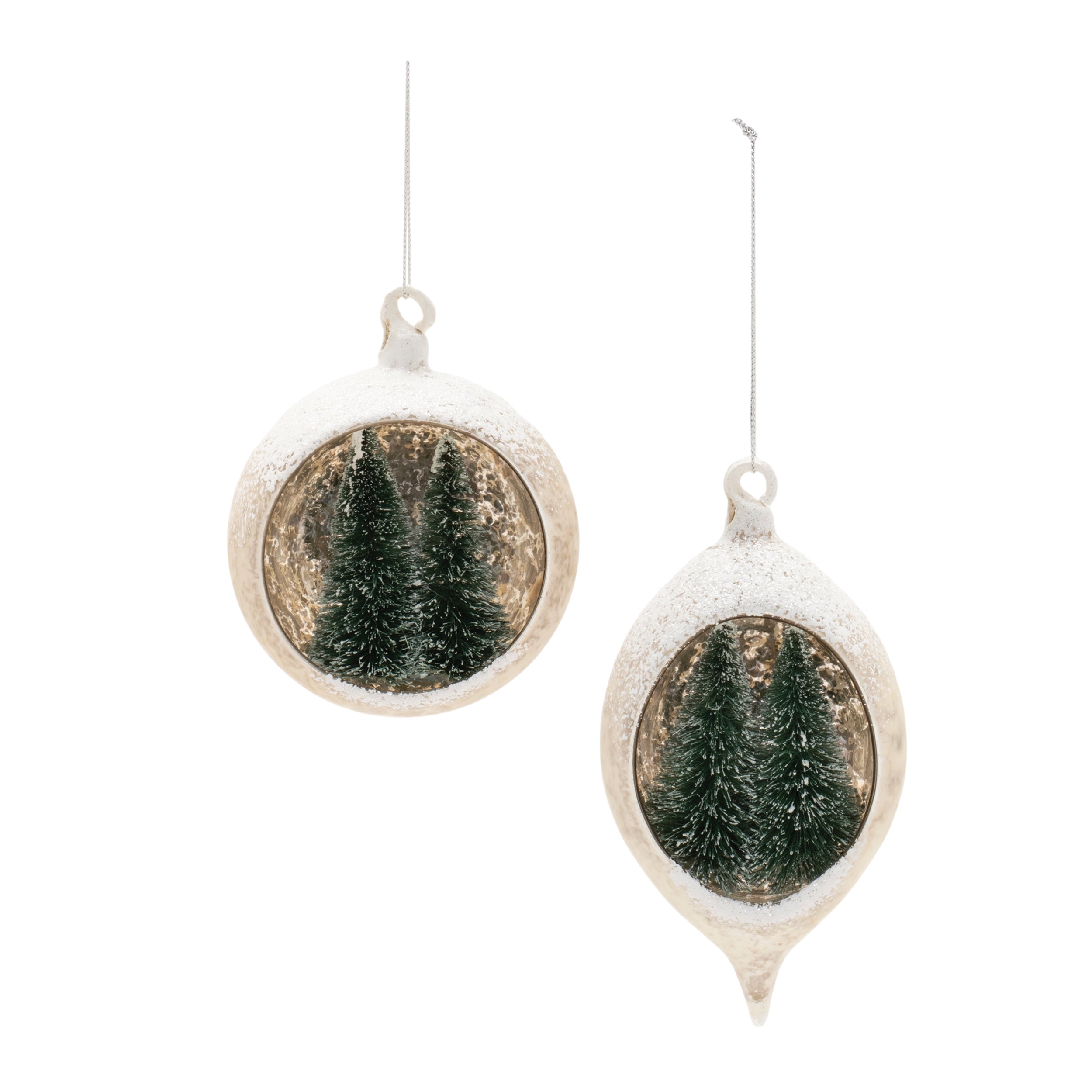 Ornament (Set of 6) 4.5"H, 5.5"H Glass