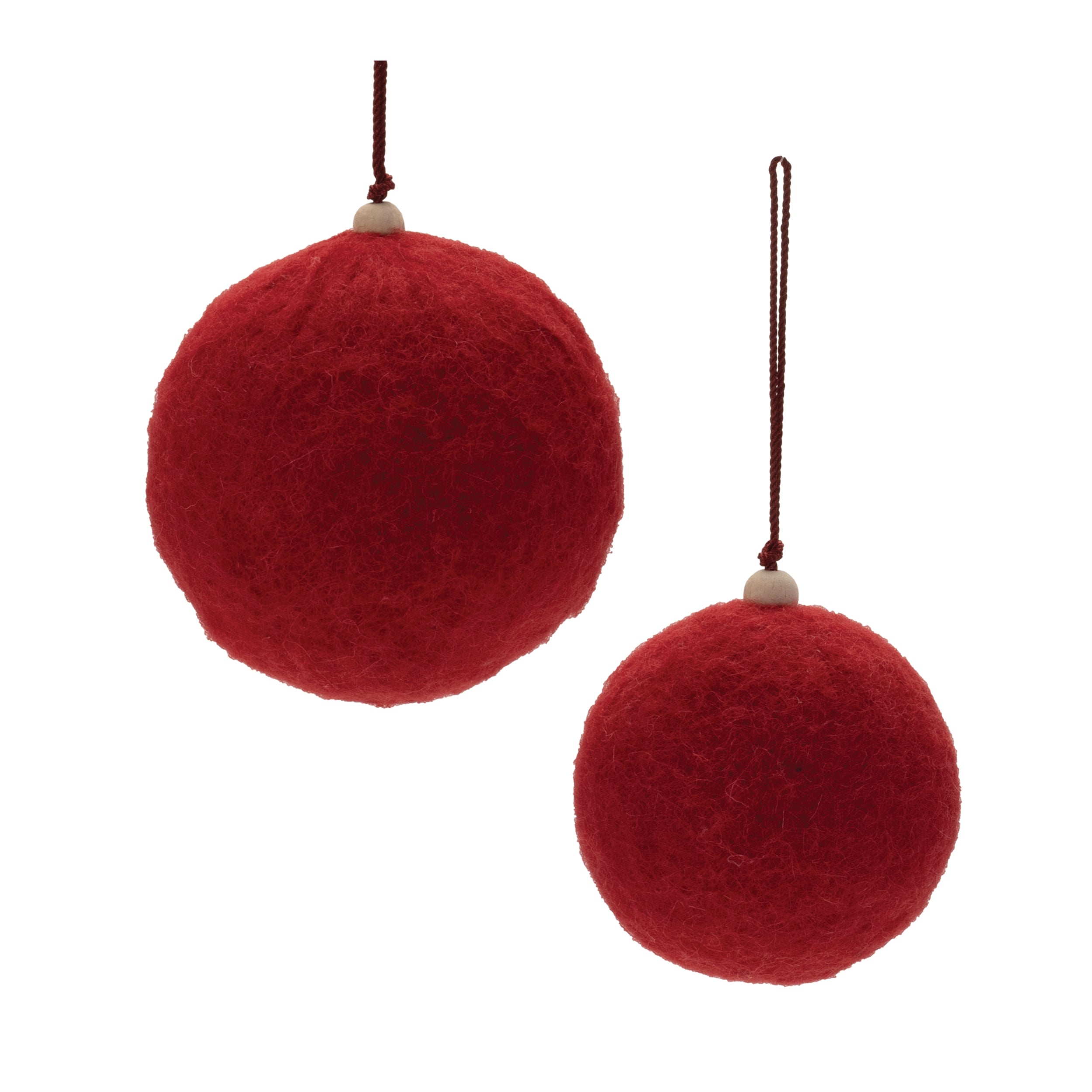 Ball Ornament (Set of 2) 4"D, 5"D /Felt