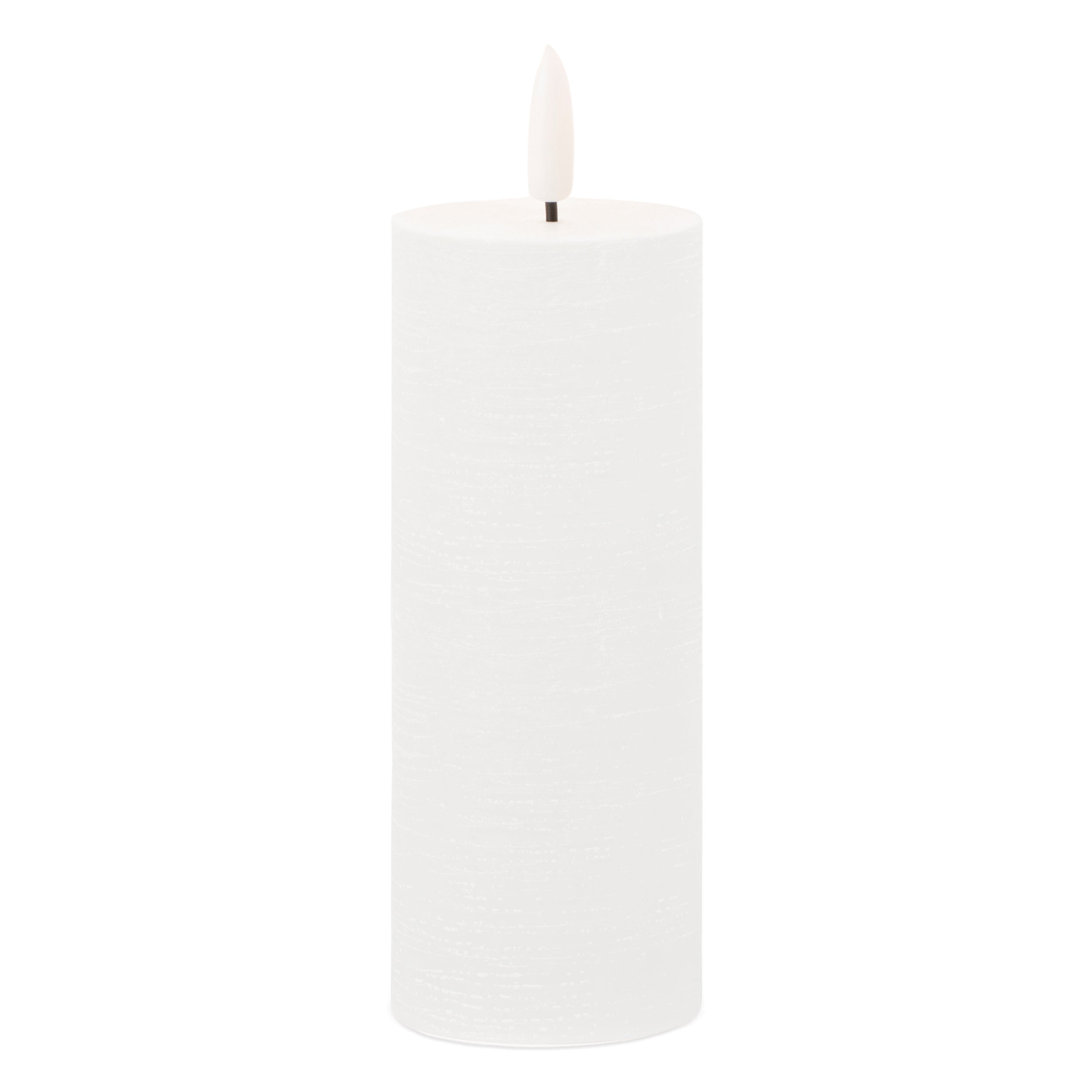 FIA Wick Candle WHITE (Set of 4) 2"D x 5"H Wax/Plastic 2 AA Batteries Not Included