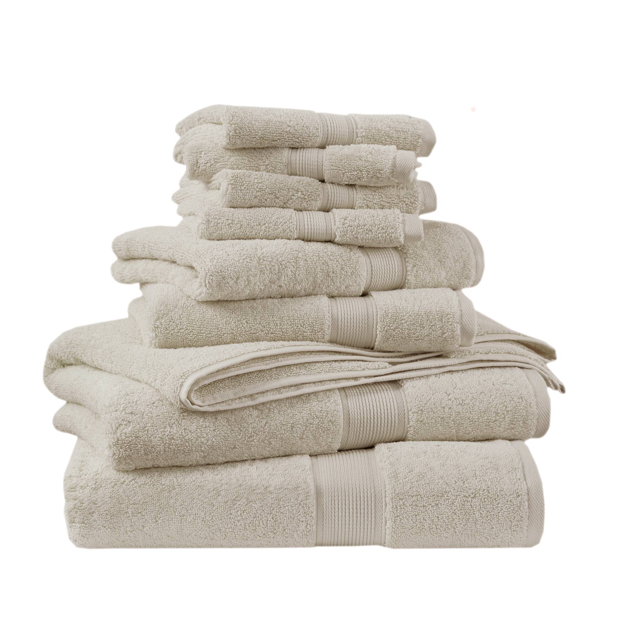 800GSM 100% Cotton 8 Piece Antimicrobial Towel Set