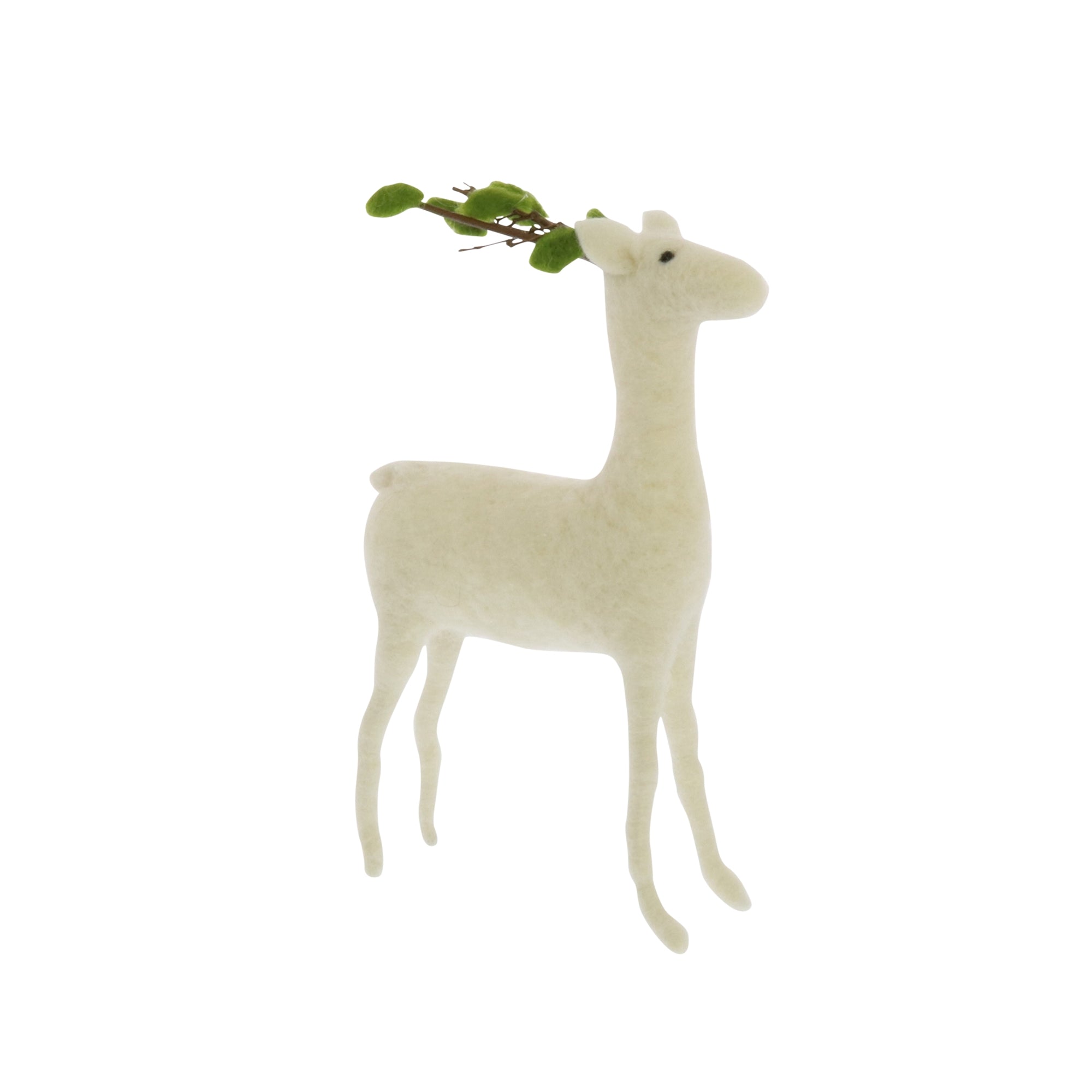 Felt Reindeer, Standing - White