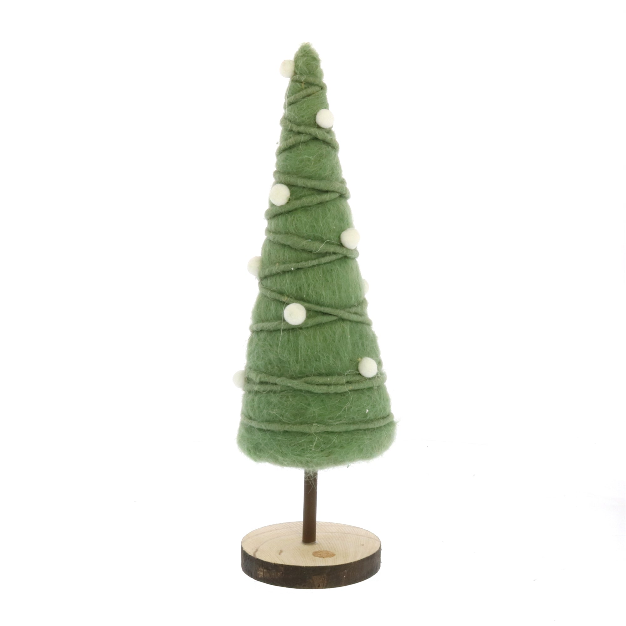 Felt Tree with White Balls - Sm - White