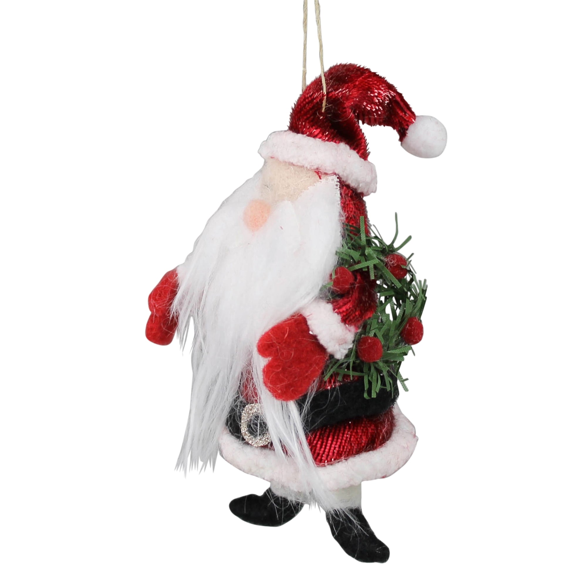 Santa with Long Beard Ornament, Felt