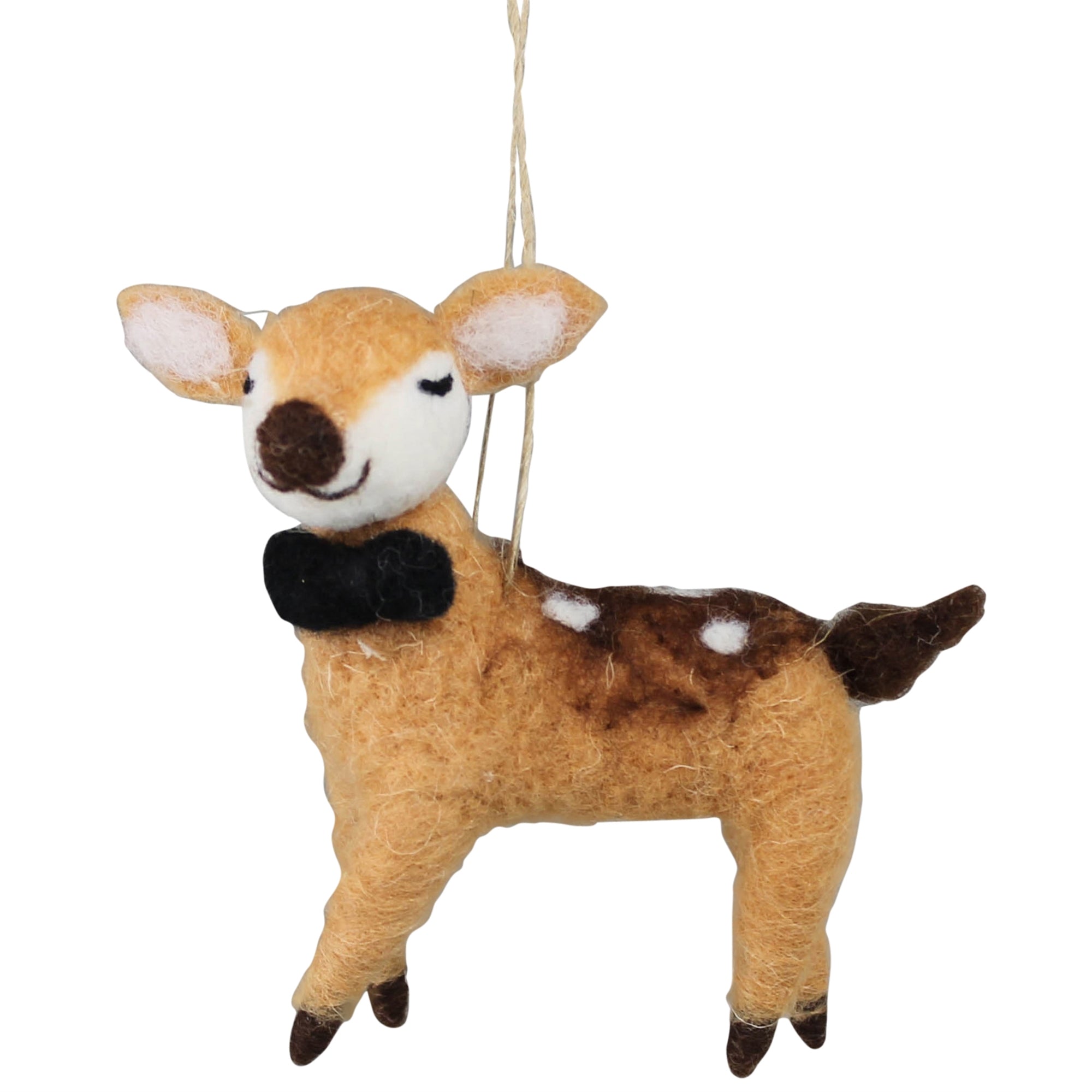 Deer with Bow Tie Ornament, Felt