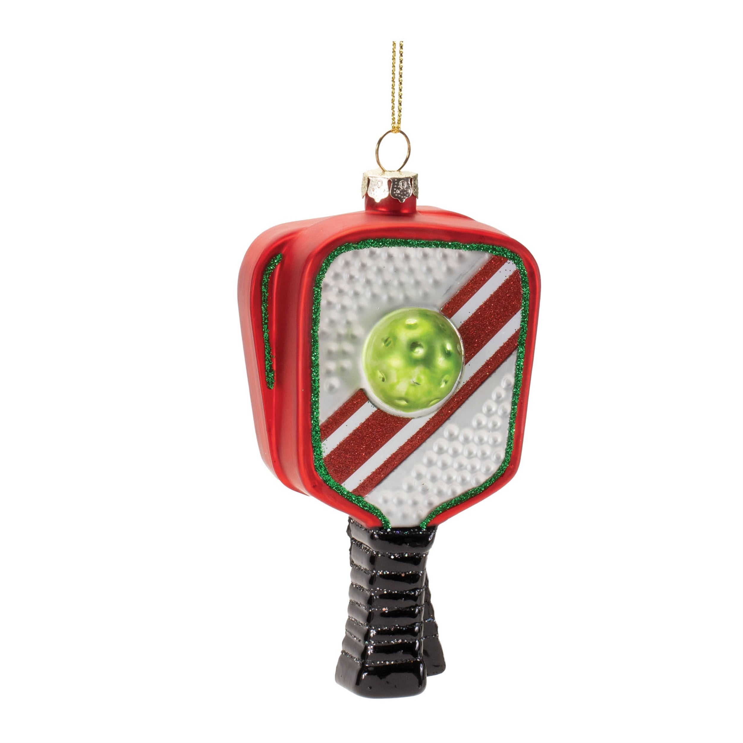 Pickleball Racket Ornament (Set of 6) 5"H Glass