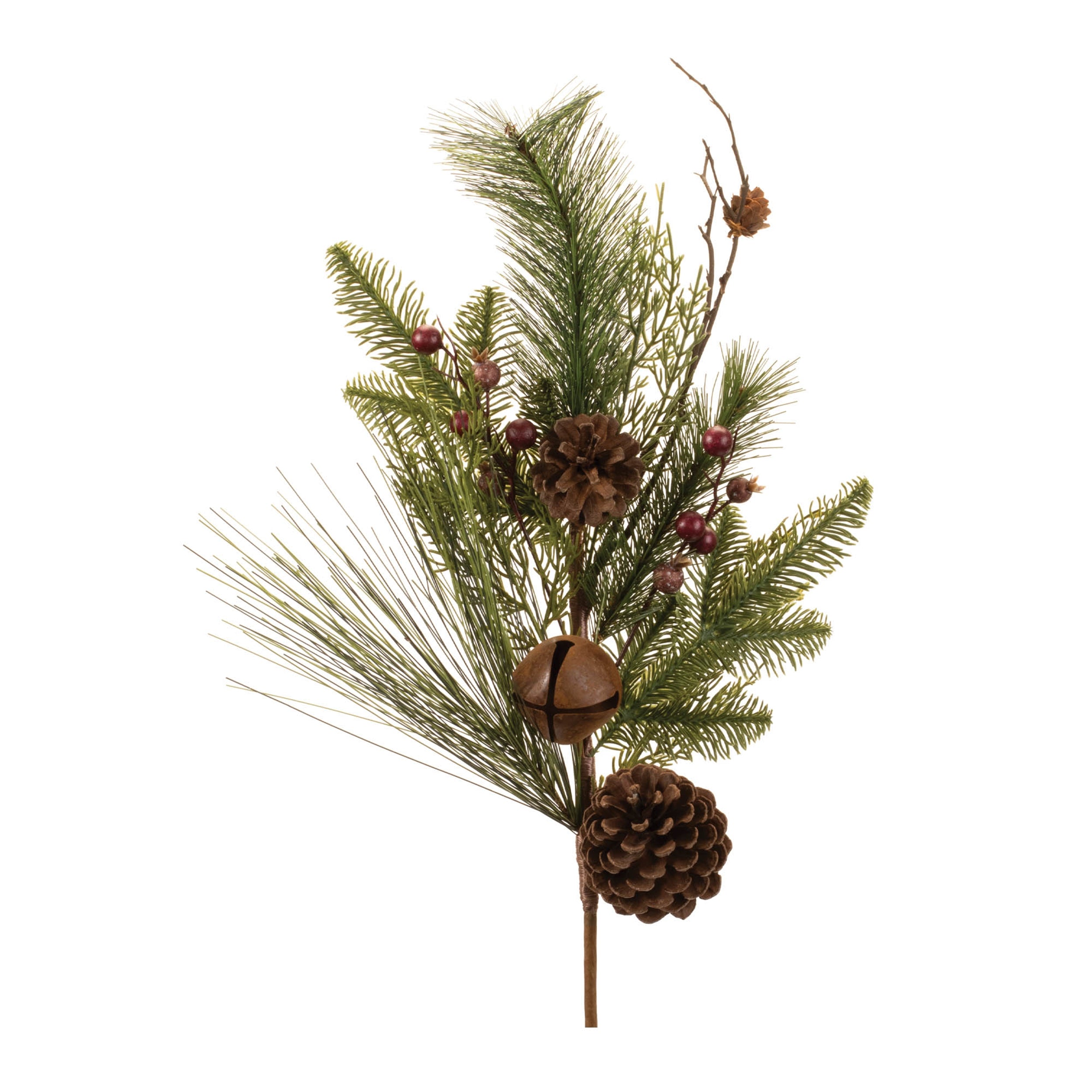 Pine w/Bell Spray (Set of 2) 28.5"H Plastic/Styrofoam/Metal