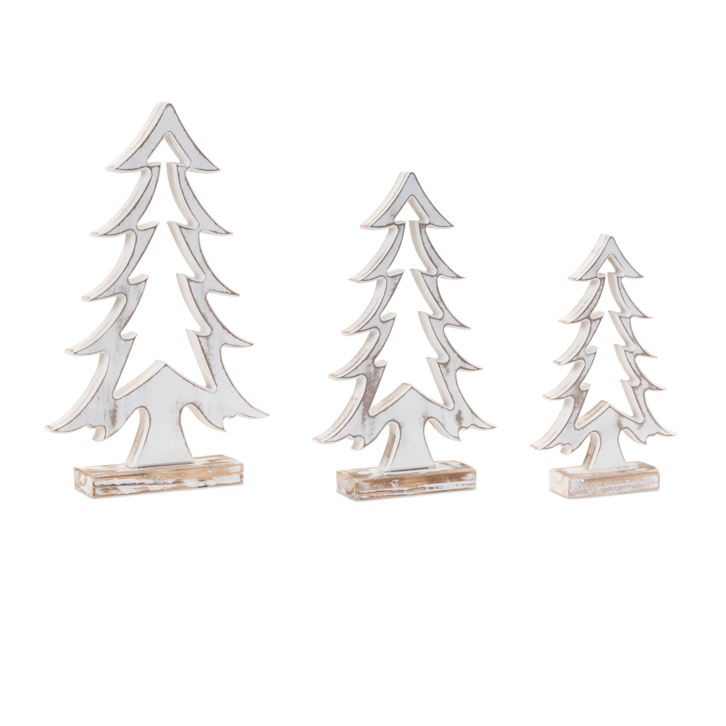 Tree Cut-Out (Set of 3) 11.5"H, 15"H, 18"H Wood