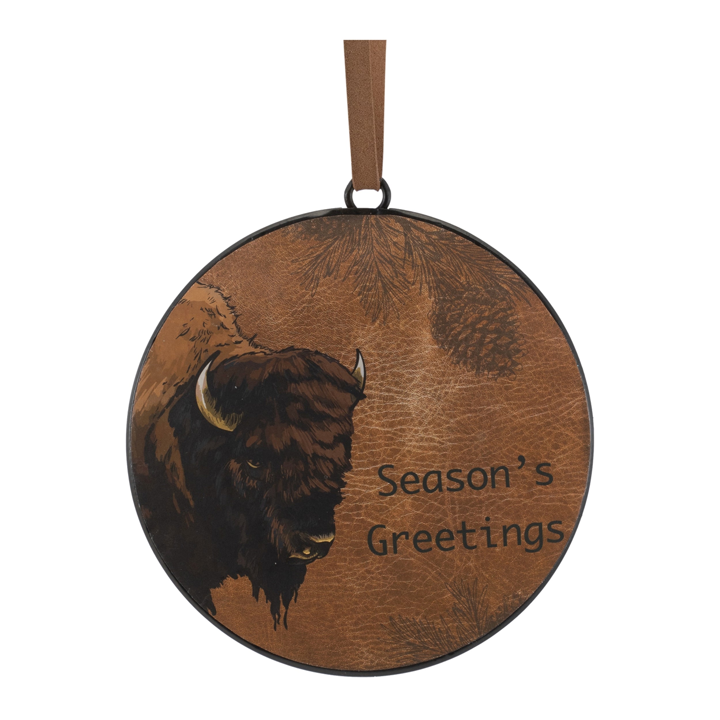 Bison Disc Ornament (2 Sided) 6”H Iron