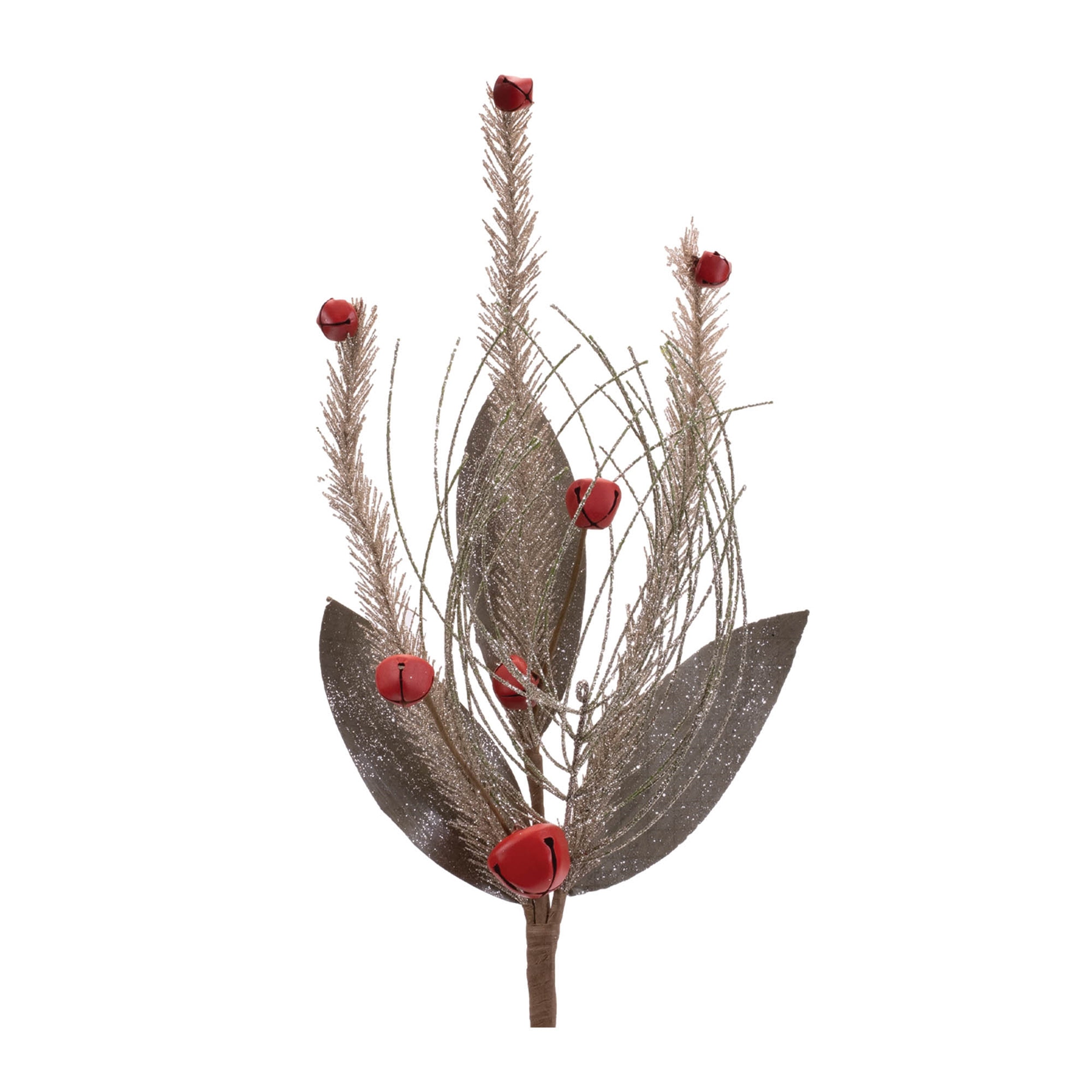 Pine Spray (Set of 6) w/Bells 18"H Plastic/Wire