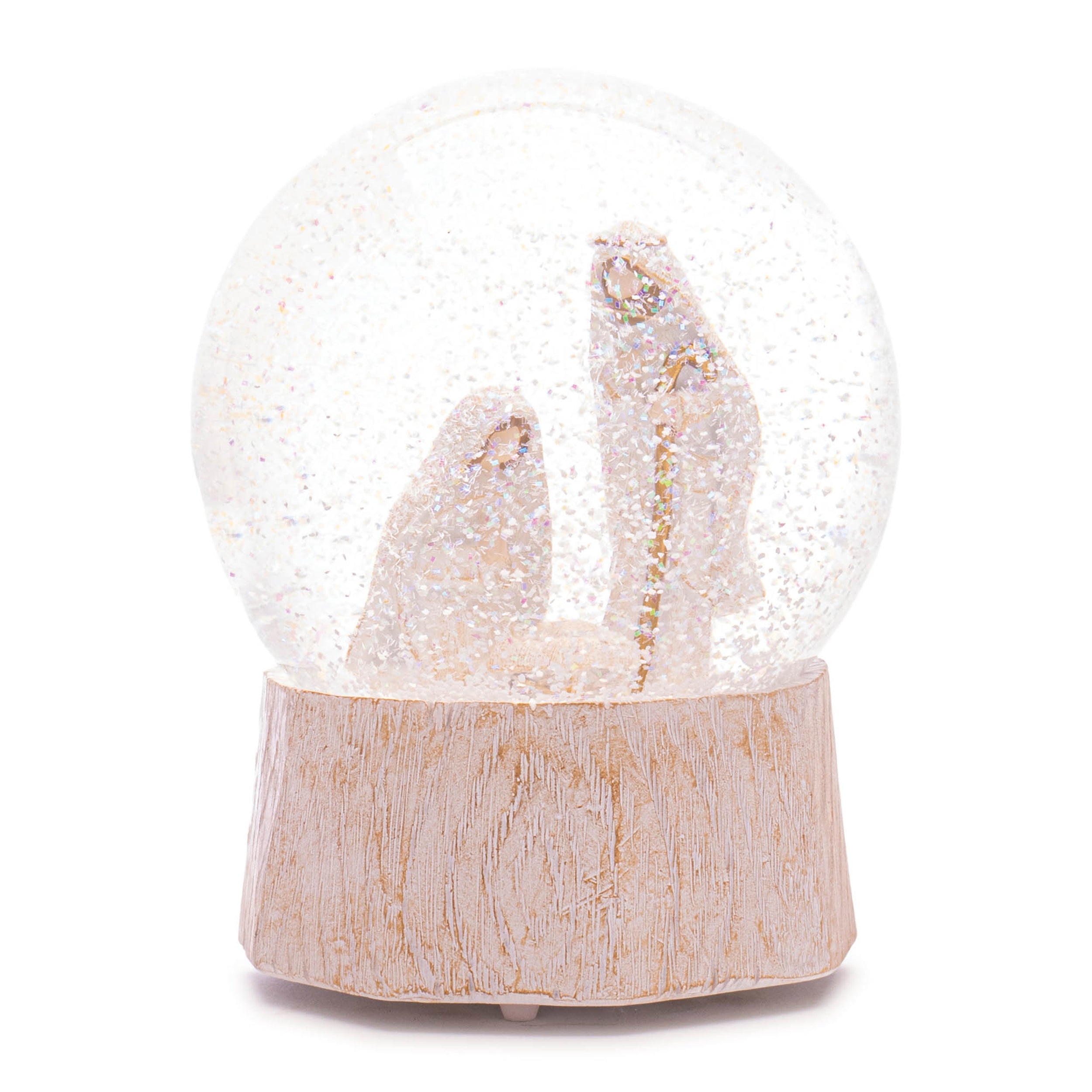 Musical Snow Globe w/Holy Family 5.75"H Resin (Wind-Up)