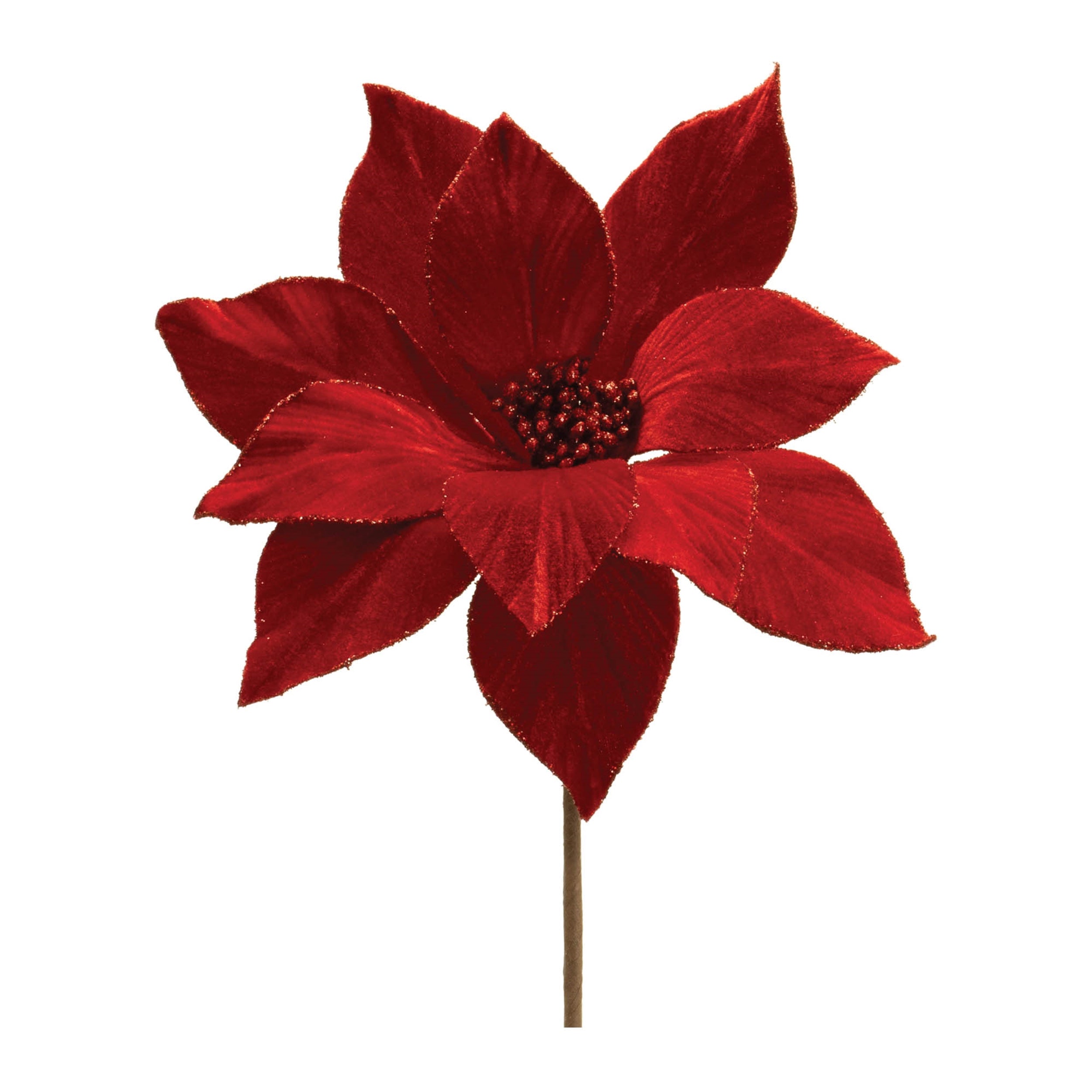 Poinsettia Stem (Set of 6) 24"H Polyester