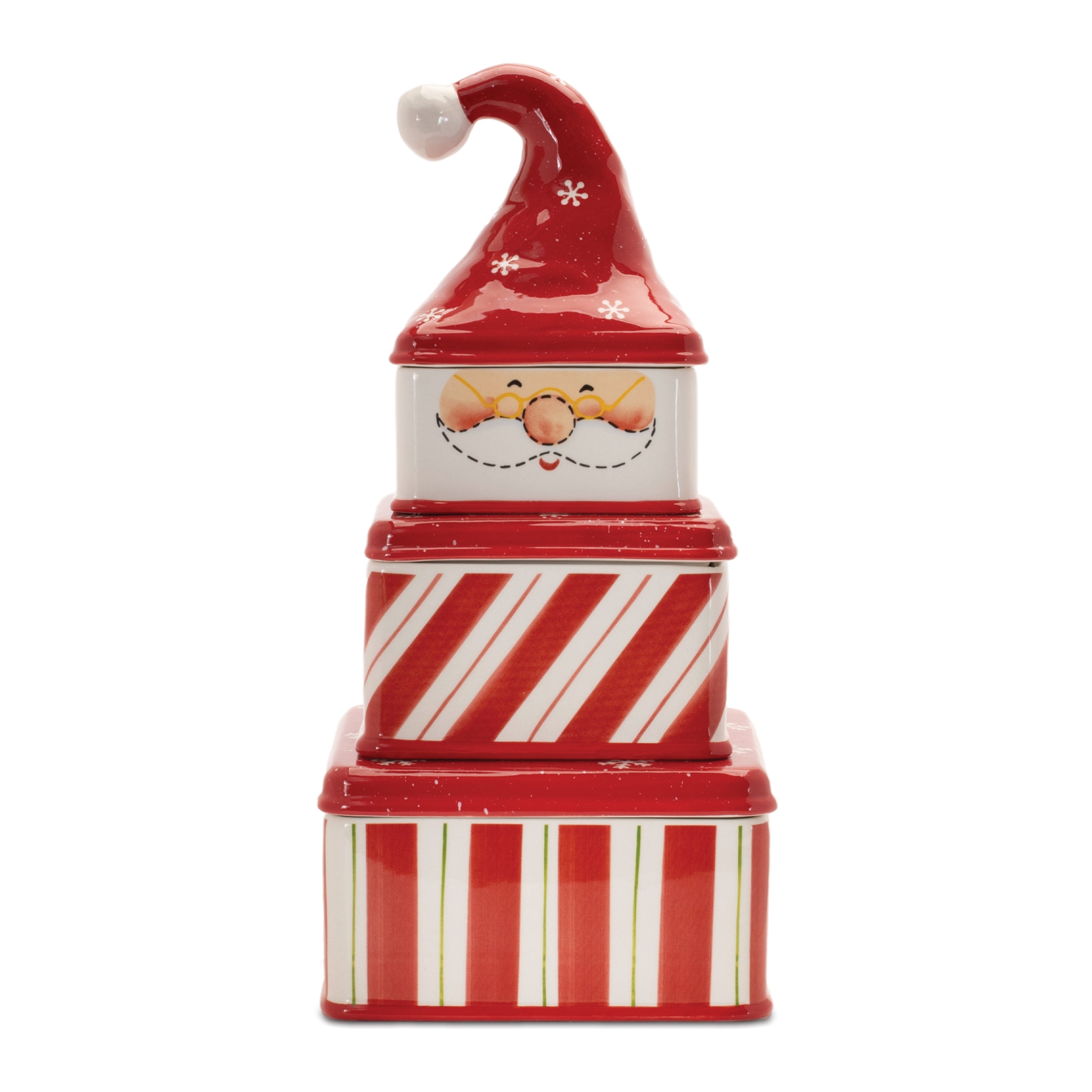 Santa Canister (Set of 3) 14.75”H Ceramic