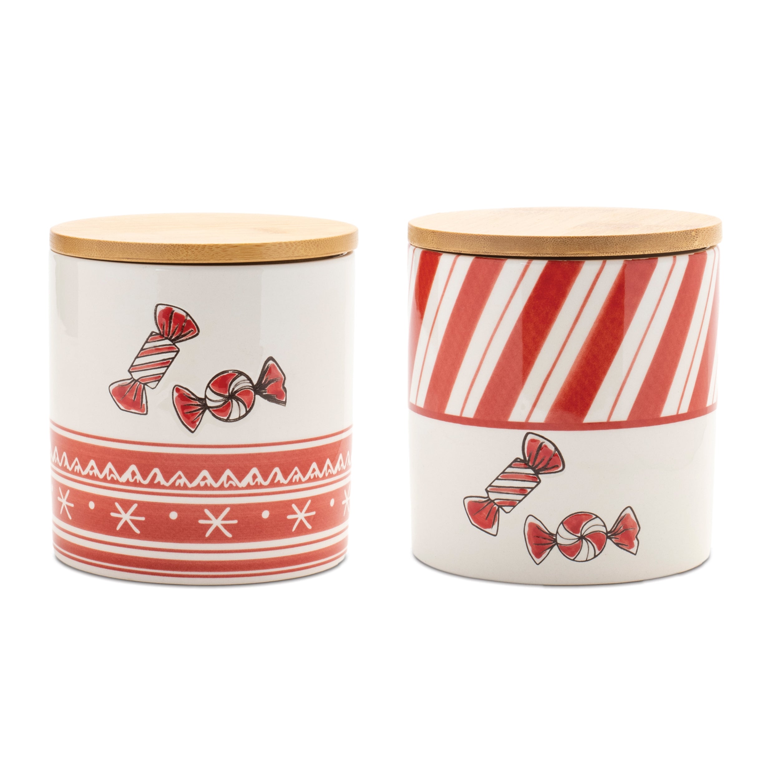 Candy Canister (2 Asst) 4.25"D x 4.75"H Ceramic