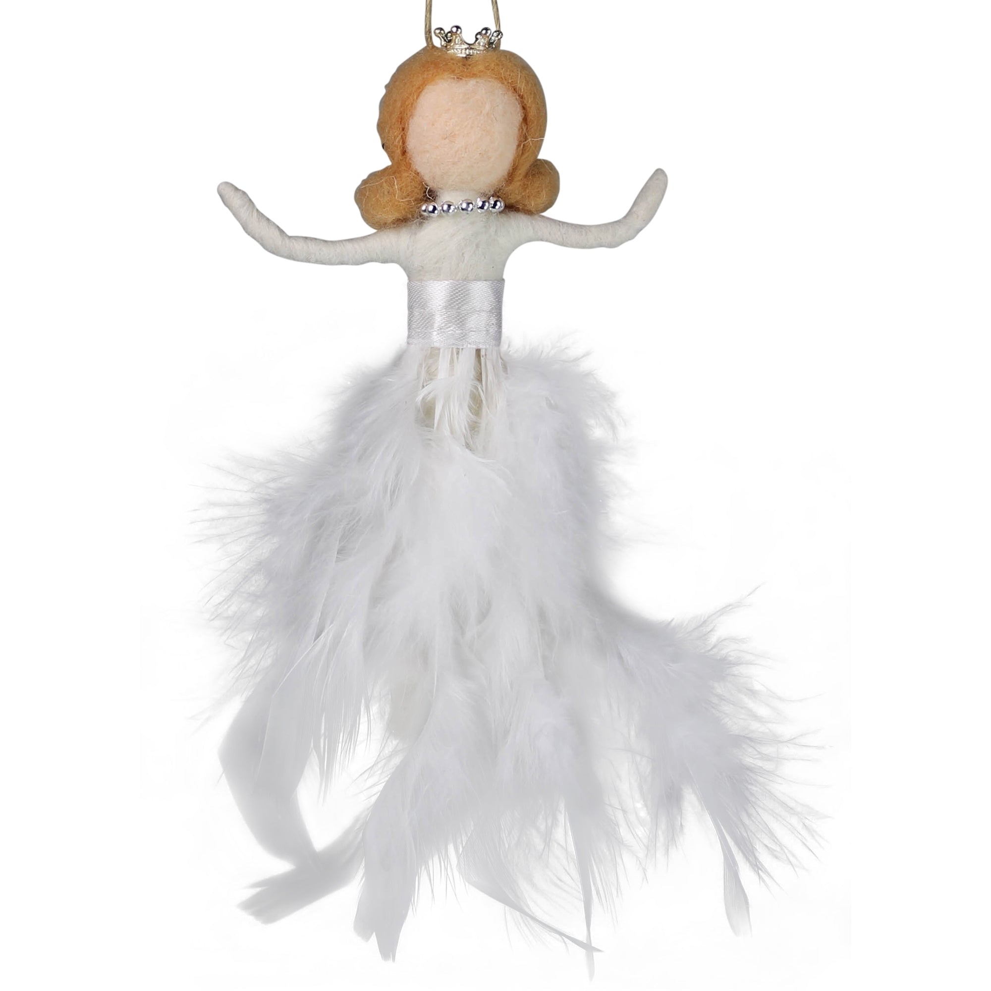 Feather Princess Ornament, White