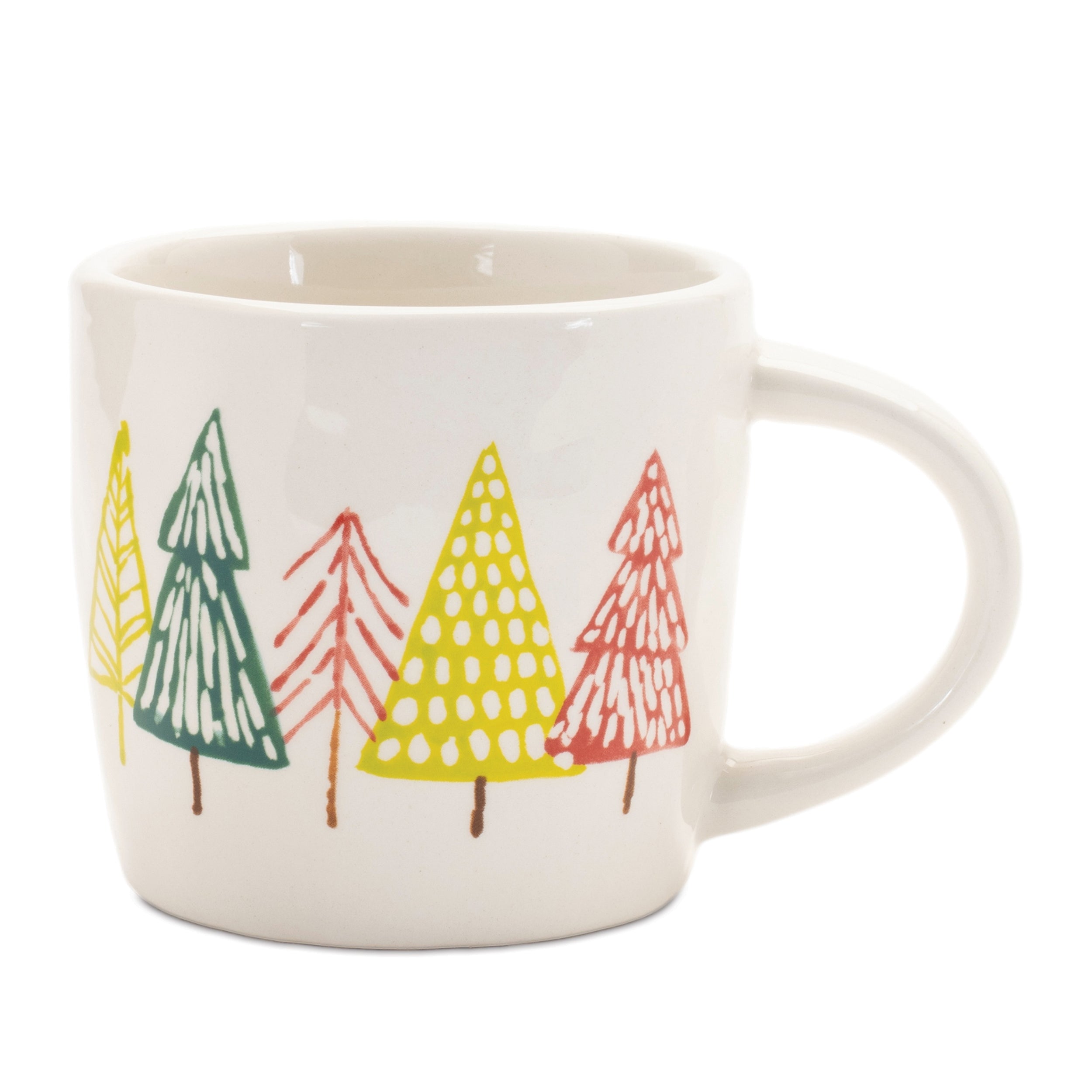 Mug w/Tree Pattern 3.75”H Ceramic