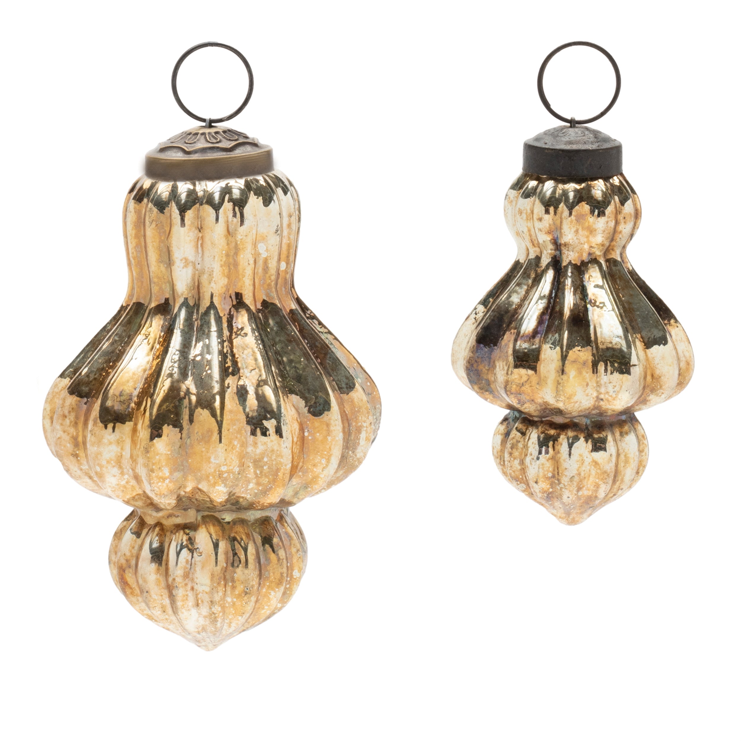 Ornament (Set of 2) 3"H, 4.5"H Glass