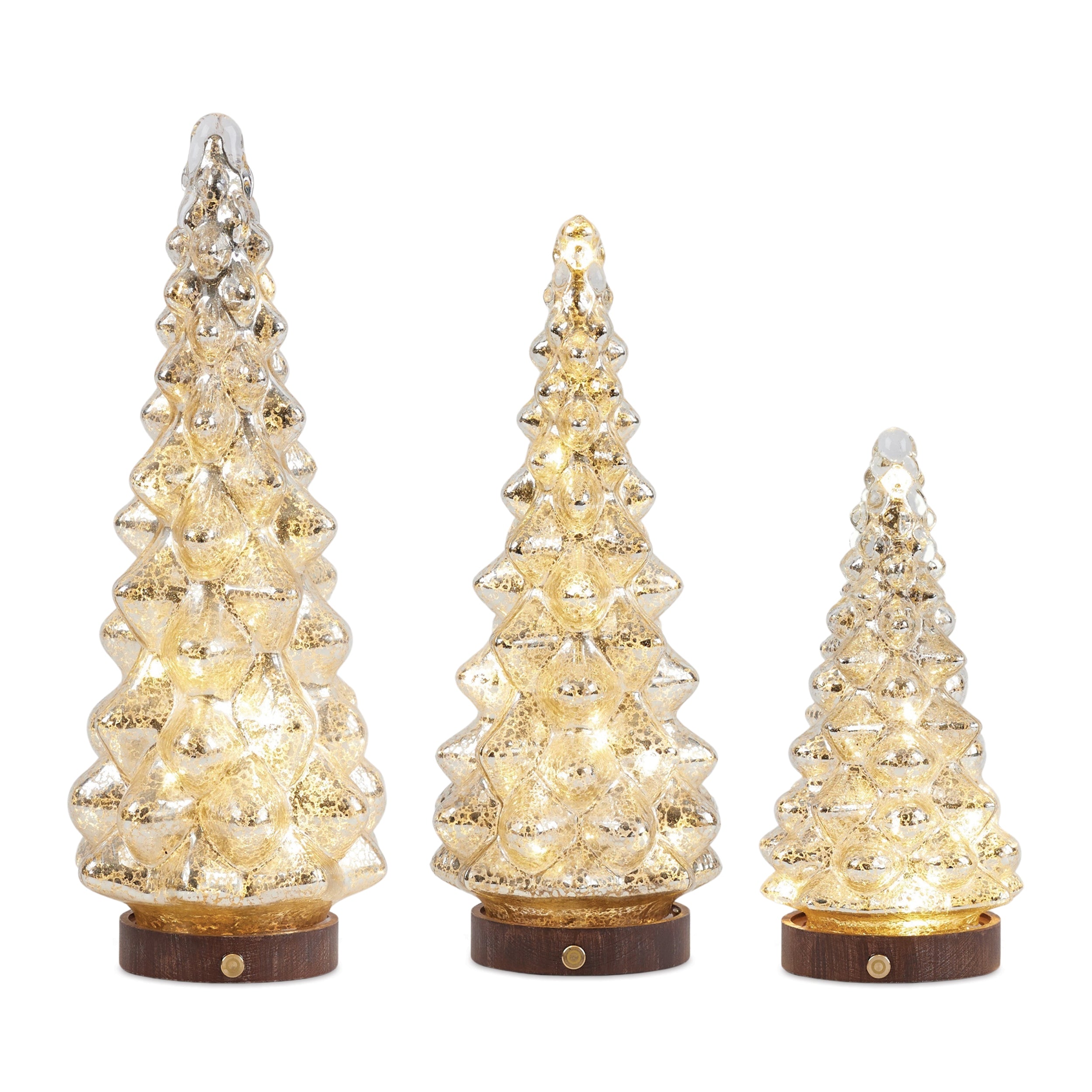 LED Tree (Set of 3) 8"H, 10"H, 12"H Glass