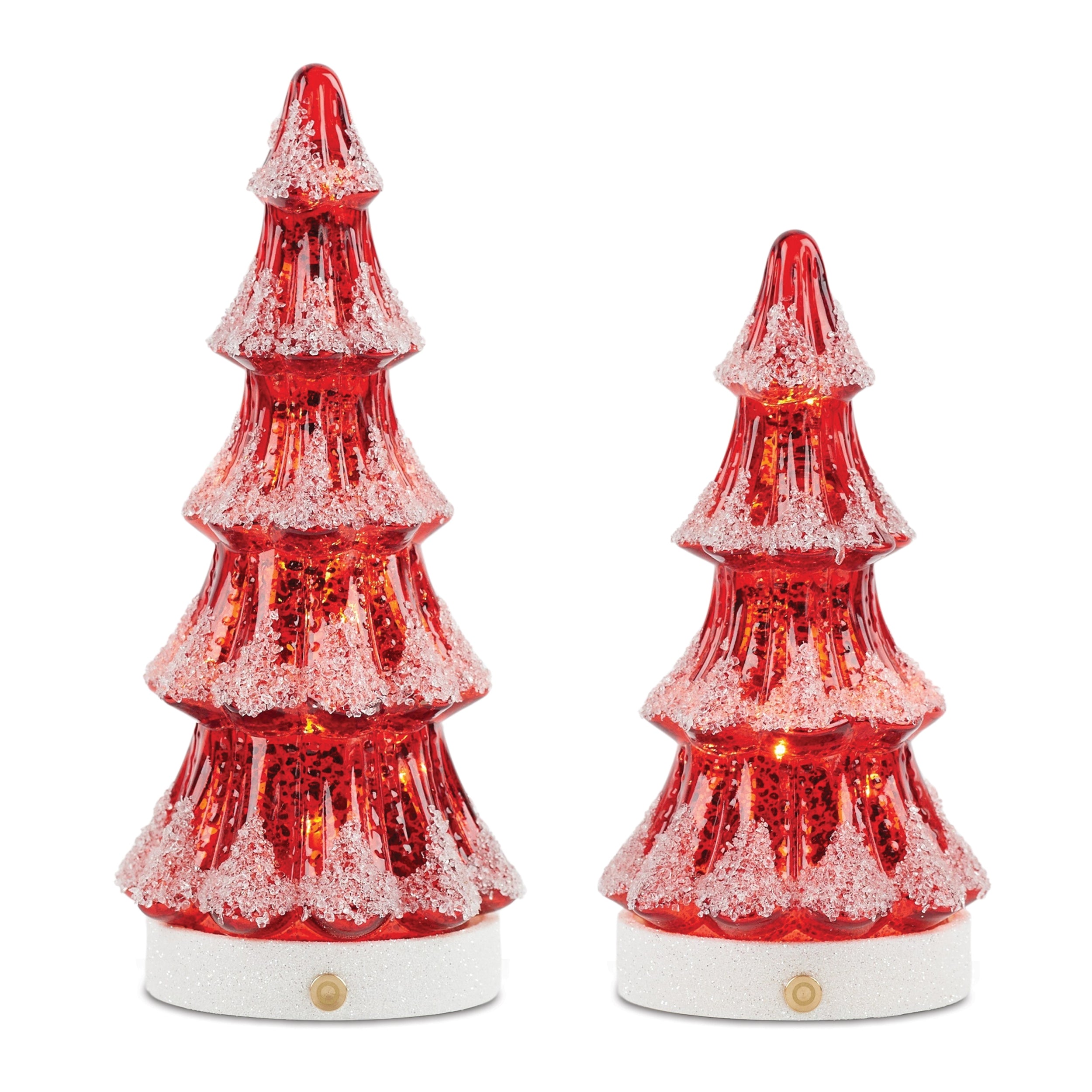 LED Tree (Set of 2) 8"H, 10"H Glass