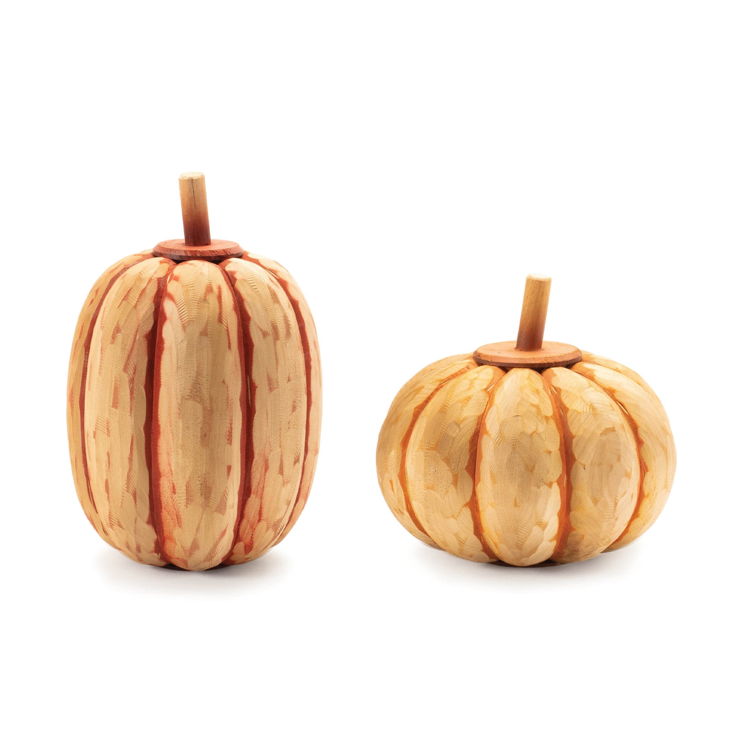 Pumpkin (Set of 2) 8.5"H, 11.5"H Wood