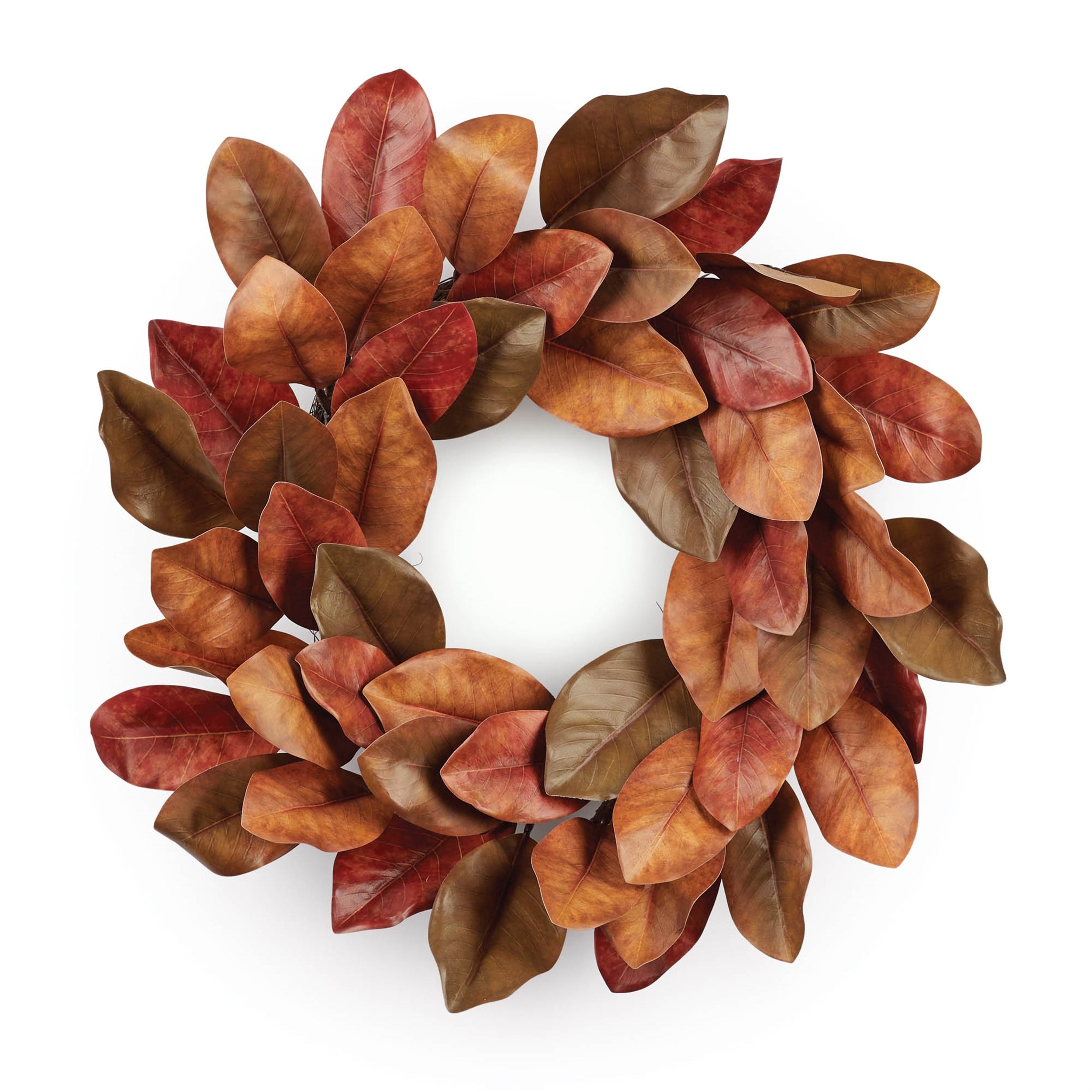 Magnolia Leaf Wreath 24"D Faux Floral Materials/Twig