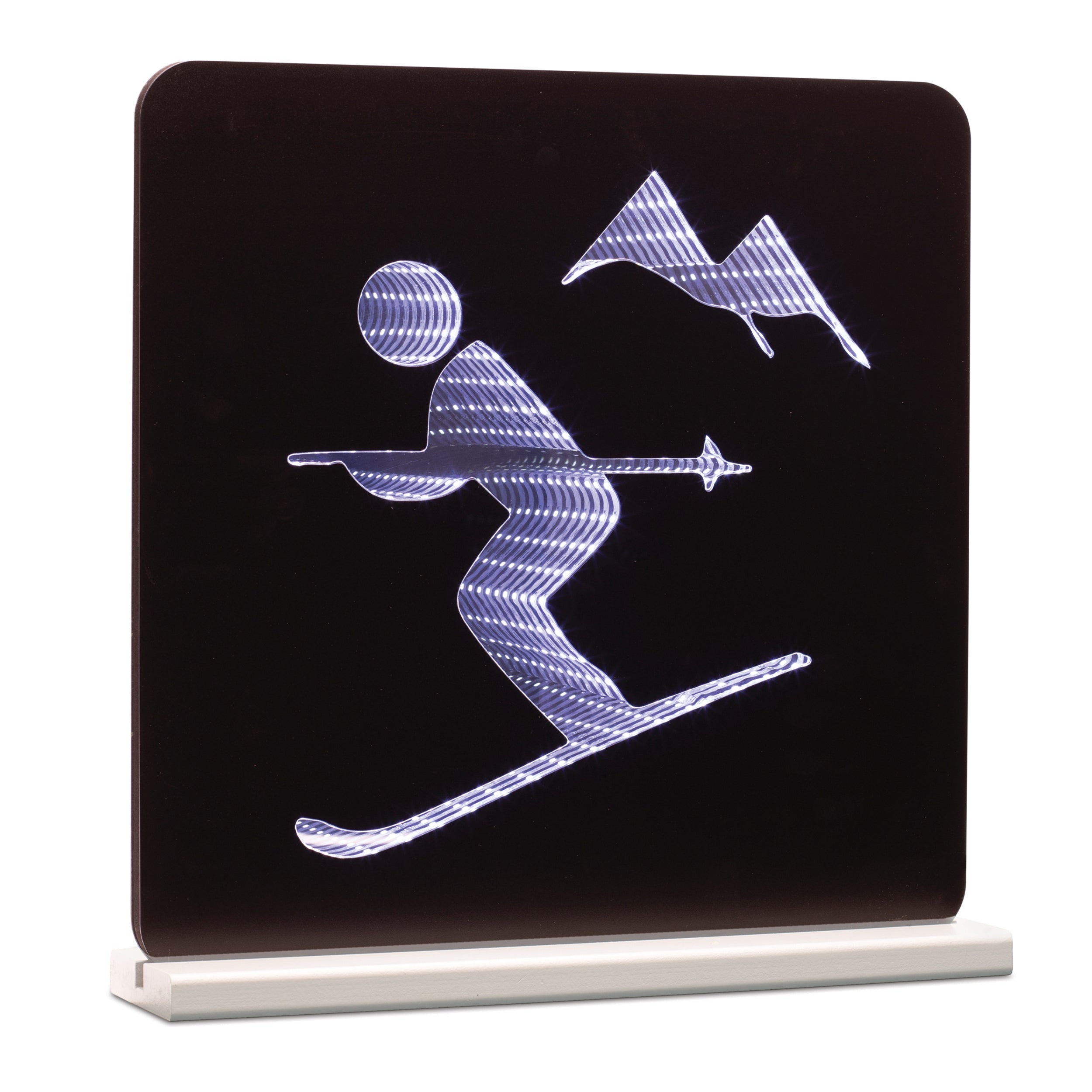 LED Skier Plaque 15.5”SQ Acrylic UL Plug