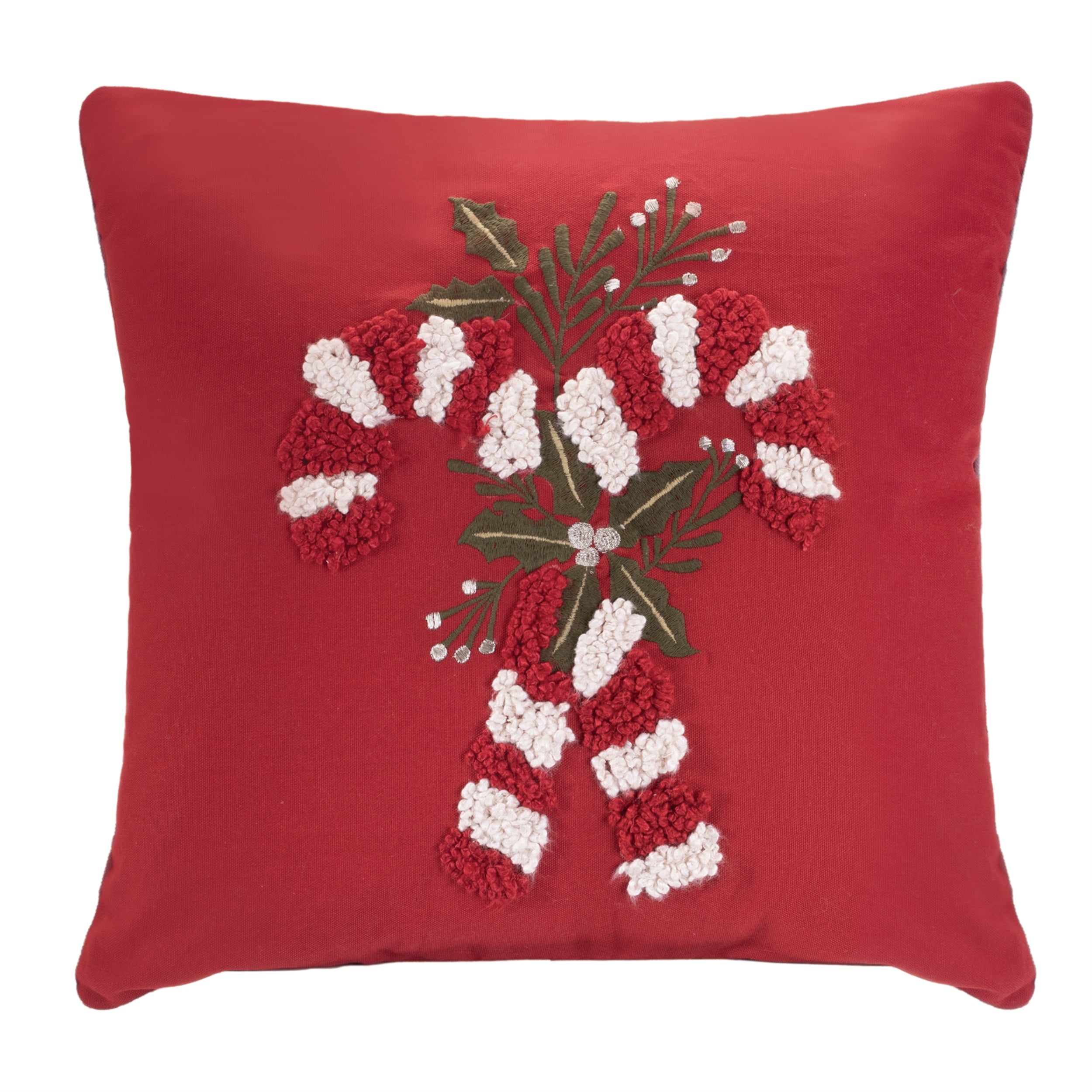 Candy Cane Pillow 18”SQ Cotton