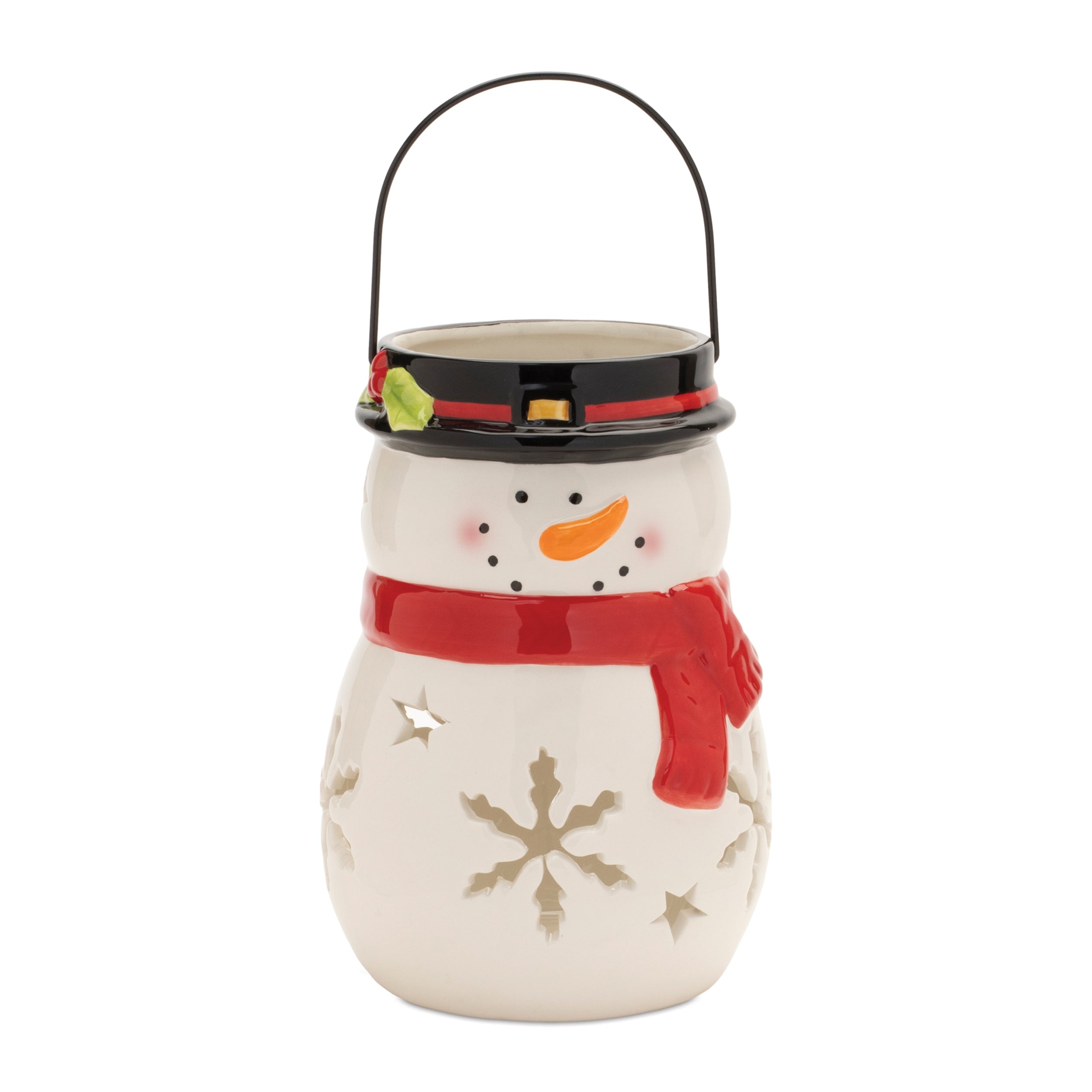 Snowman Candle Holder 9”H Dolomite